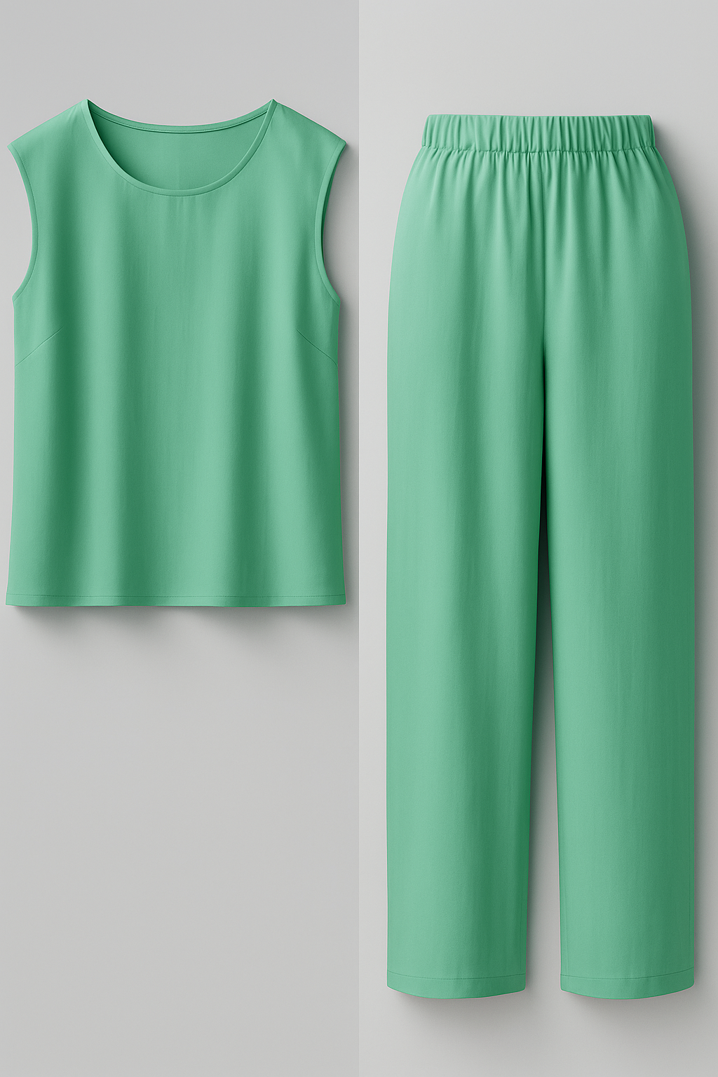 Tailleur Donna Elegante Nero con Pantaloni e Blusa per Cerimonia e Occasioni Speciali - Menta - abbigliamento casual elegante blusa spalle scese completo completo donna completo due pezzi donna eleganza donna moda femminile outfit moda outfit sets pantaloni ampi pezzi set sofisticato Silka leggero vestiti per ogni occasione - Concept Palermo