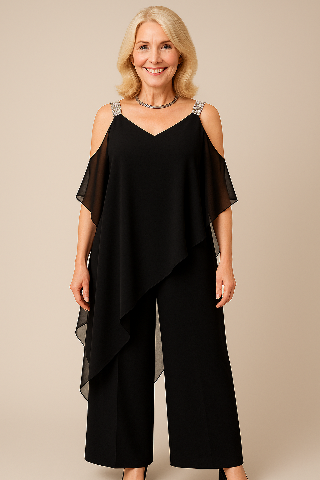 Tuta Elegante Donna Asimmetrica Monospalla per Cerimonia e Serata - Vari Colori - - abbigliamento asimmetrico asimmetrica cerimonia cerniera posteriore donna one-pieces outfit sofisticato tuta tuta alla moda tuta con copertura tuta donna tuta elegante tuta in velo tuta moda tuta per occasioni speciali vestito per eventi - Concept Palermo