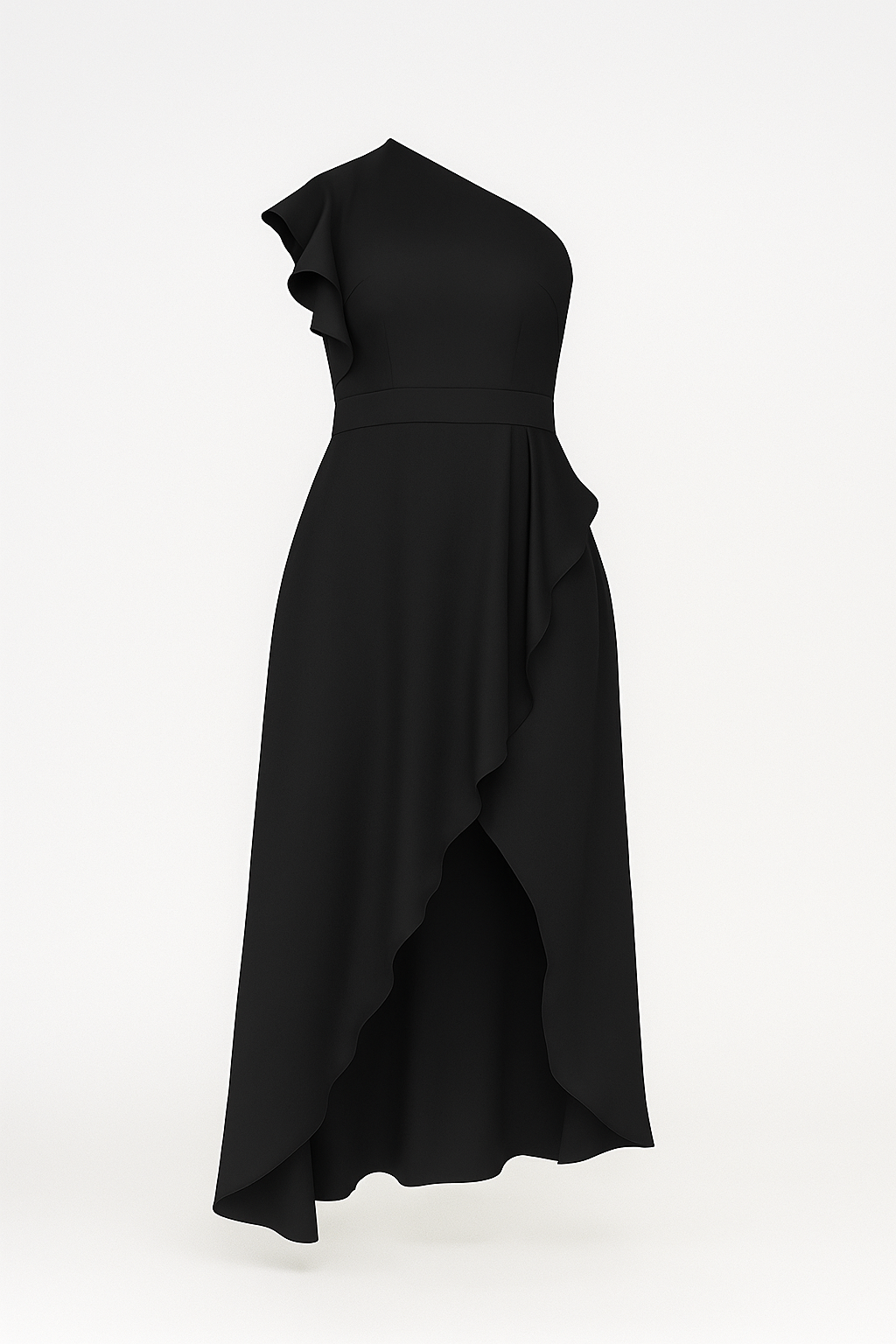 Vestito Donna Elegante Asimmetrico con Rouches - Ideale per Cerimonie e Occasioni Speciali - Nero - abito abito asimmetrico abito con rouches abito donna abito spalla unica abito versatile asimmetrico design irregolare donna dresses look elegante moda femminile rouches silhouette taillèe tessuto di alta qualità vestito per eventi formali - Concept Palermo
