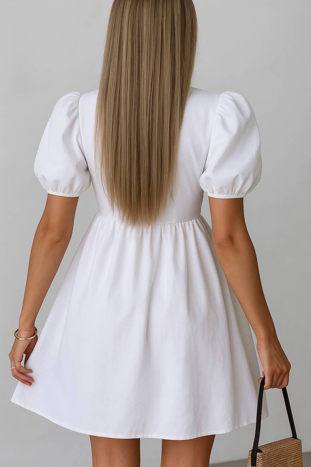 Abito Donna con Maniche a Palloncino - - abito abito casual abito chic abito da festa abito donna abito elegante donna dresses fiocco anteriore maniche maniche a palloncino moda femminile palloncino stile versatile tessuto traspirante varianti di colore - Concept Palermo