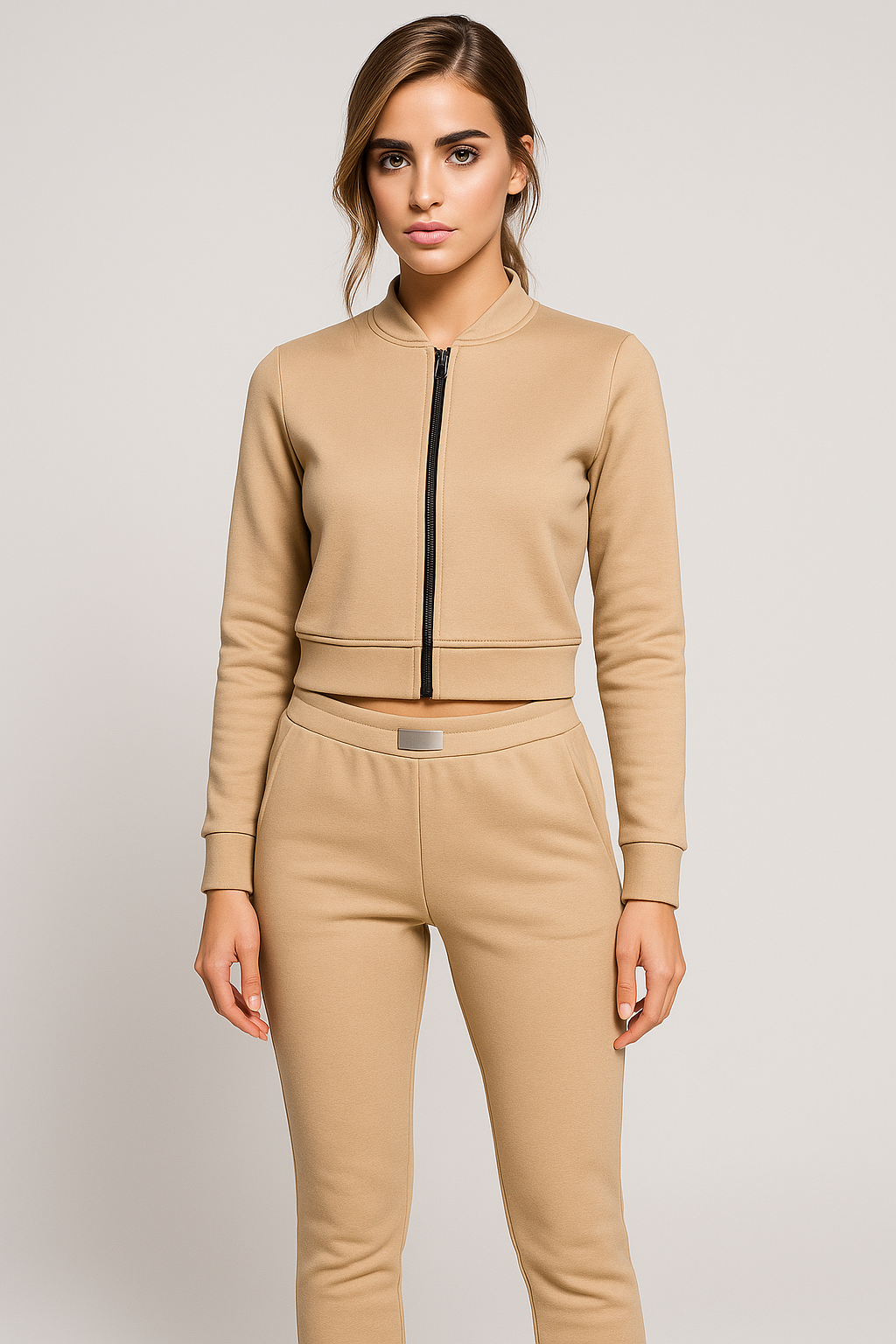Completo sportivo da donna per tempo libero con giacca a zip e pantaloni jogger - - completo completo sportivo donna giacca jogger libero outfit sets pantaloni sport - Concept Palermo