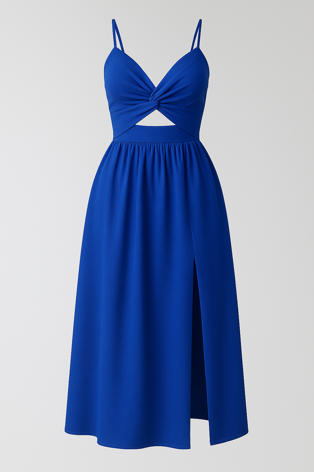 Abito Midi con Spalline Sottili Donna - Blu - abito abito cocktail abito con spacco alto abito con spalline sottili abito estivo elegante abito midi abito midi elegante abito sexy con dettagli cut-out abito versatile donna dresses midi moda femminile sottili spalline vestito da sera vestito per matrimoni - Concept Palermo