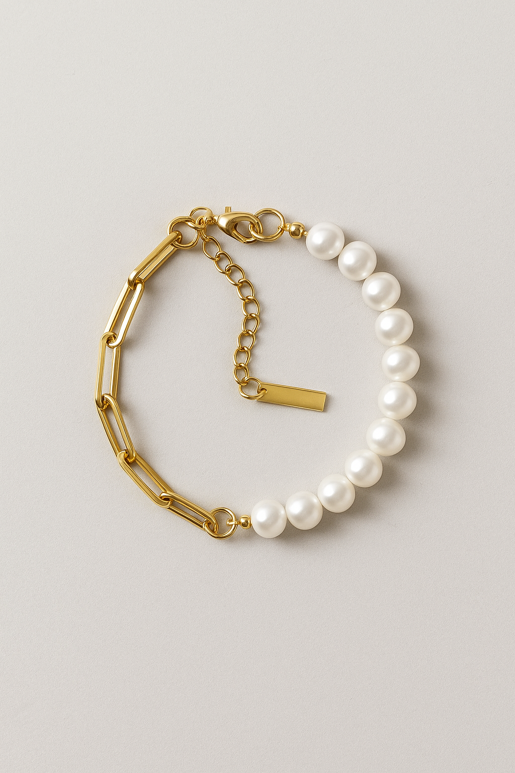 Bracciale con perle e catena Donna - Oro - bracciale bracciale perle BRACELET FOR WOMEN BRACELETS catena donna jewelry mens bracelet perle women bracelets - Concept Palermo