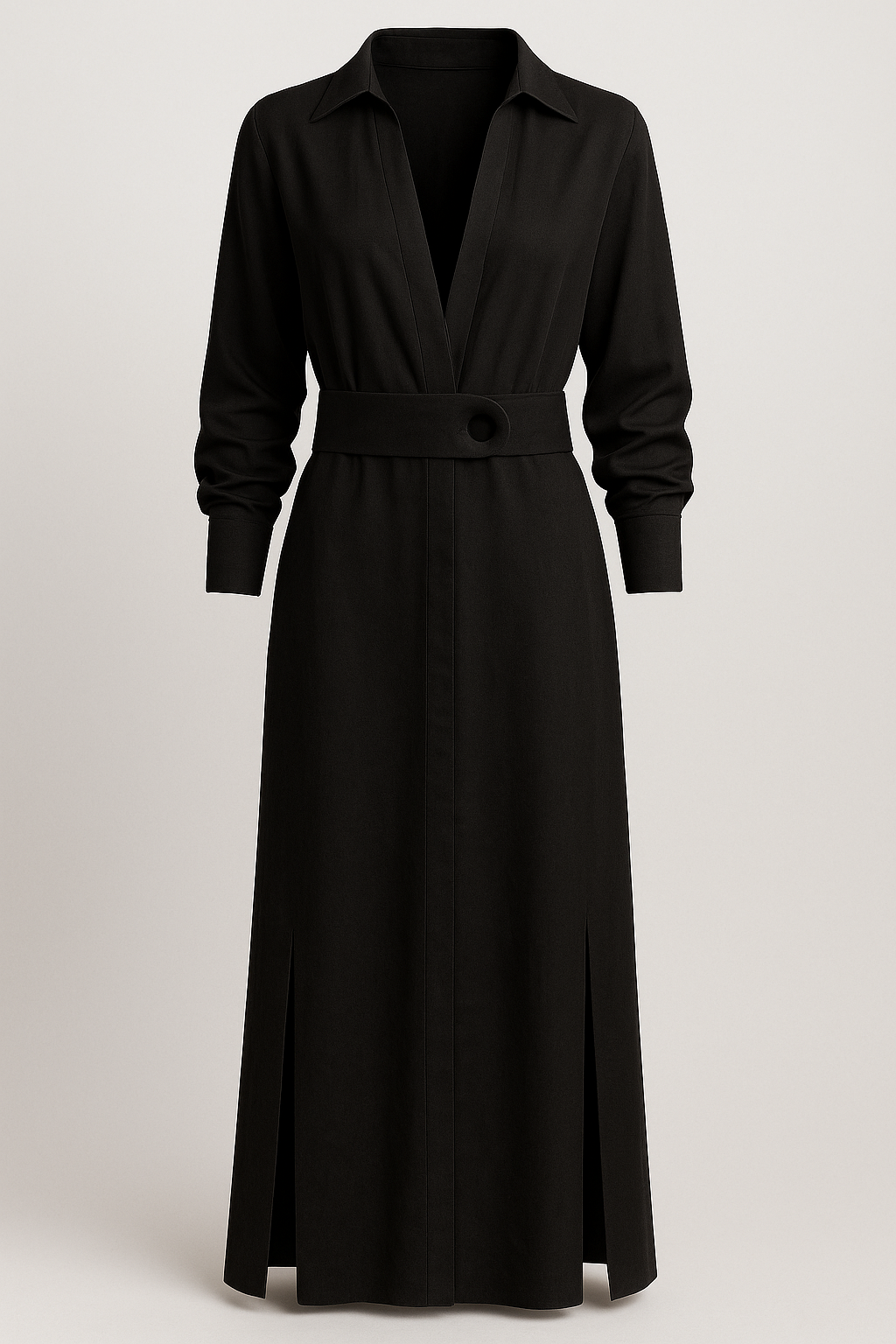 Abito Maxi Donna Elegante con Scollatura a V Profonda, Vestito Lungo Estivo - Nero - abito abito lungo elegante abito lungo scollatura a V abito maxi eleganza abito scollatura abito traspirante abito versatile occasioni donna dresses look raffinato estate maxi dress estate moda estiva chic scollatura vestito estivo donna vestito senza maniche - Concept Palermo
