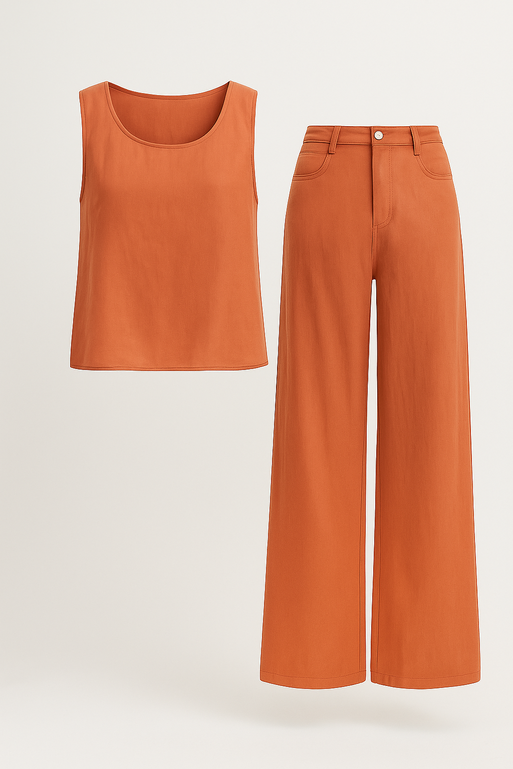 Completo Boho Femminile Due Pezzi Estivo - Arancione - abbigliamento boho abbigliamento casual completo boho completo estivo look estivo outfit estivo set a due pezzi stile bohemien tessuto traspirante vestito estivo - Concept Palermo