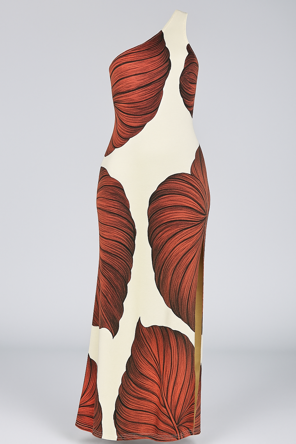 Abito Maxi a Spalla Unica Donna - Rosso - abbigliamento tropicale abito abito a spalla unica abito maxi eleganti abito spalla design asimmetrico donna dresses maxi vestito con stampa spacco strategico spalla tessuto in poliestere unica vestito estivo vestito lungo senza maniche vestito versatile - Concept Palermo