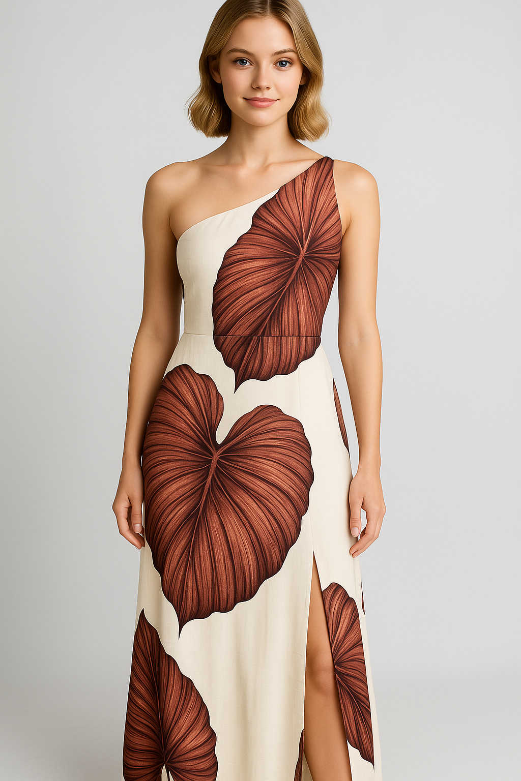 Abito Maxi a Spalla Unica Donna - - abbigliamento tropicale abito abito a spalla unica abito maxi eleganti abito spalla design asimmetrico donna dresses maxi vestito con stampa spacco strategico spalla tessuto in poliestere unica vestito estivo vestito lungo senza maniche vestito versatile - Concept Palermo