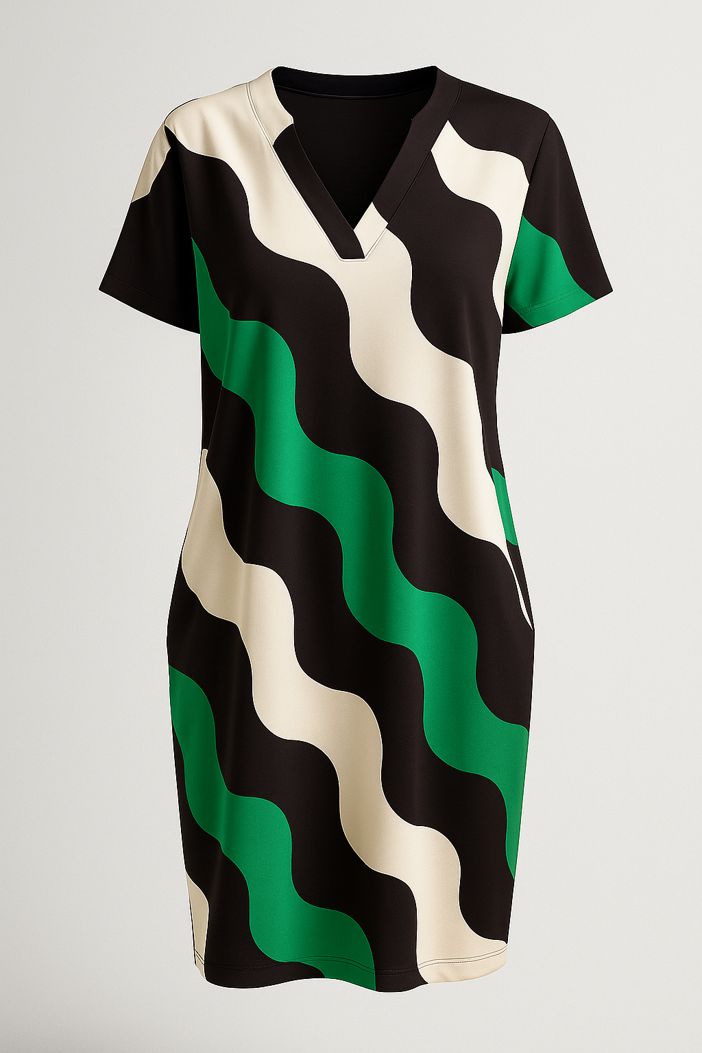 Abito Donna con Décolleté a V - Verde - abiti da donna abito abito blu abito corto abito donna abito elegante abito facile da mantenere abito femminile abito rosa abito verde donna décolleté décolleté a V vestito per occasioni speciali vestito versatile - Concept Palermo