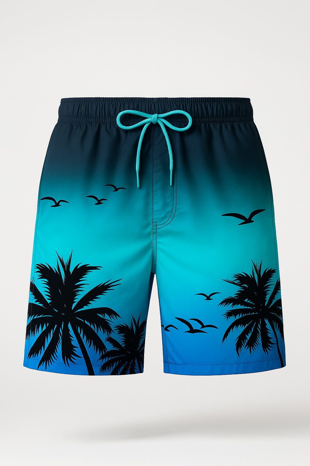 Boxer da uomo con stampa di tramonto tra le palme - Blu - boxer boxer uomo fashion occasion: summer fashion style: summer palme shorts stampa summer Summer shorts tramonto uomo - Concept Palermo