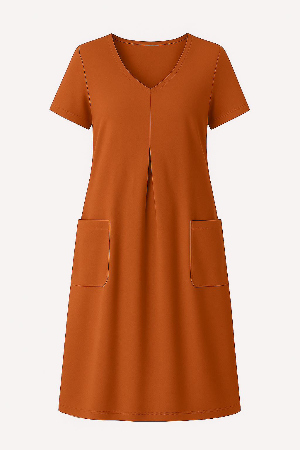 Vestito Midi Donna in Maglia a Coste, Manica Lunga Elegante Casual Autunno/Inverno - Arancione - abito abito casual casual donna dress dresses gmc120325 maglia win070325 WOMEN - Concept Palermo