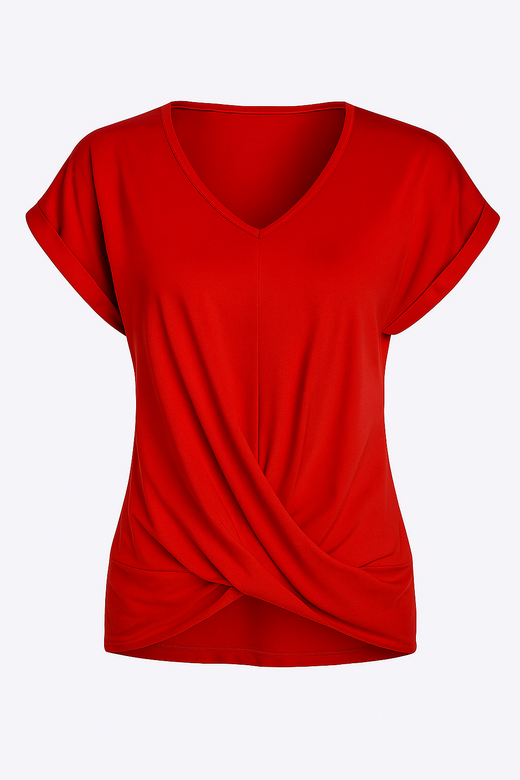 Maglietta con scollo a V in tessuto morbido e leggero Uomo - Rosso - Frauen Oberteil leggero maglietta maglietta scollo scollo Summer tessuto uomo women's top clothes - Concept Palermo