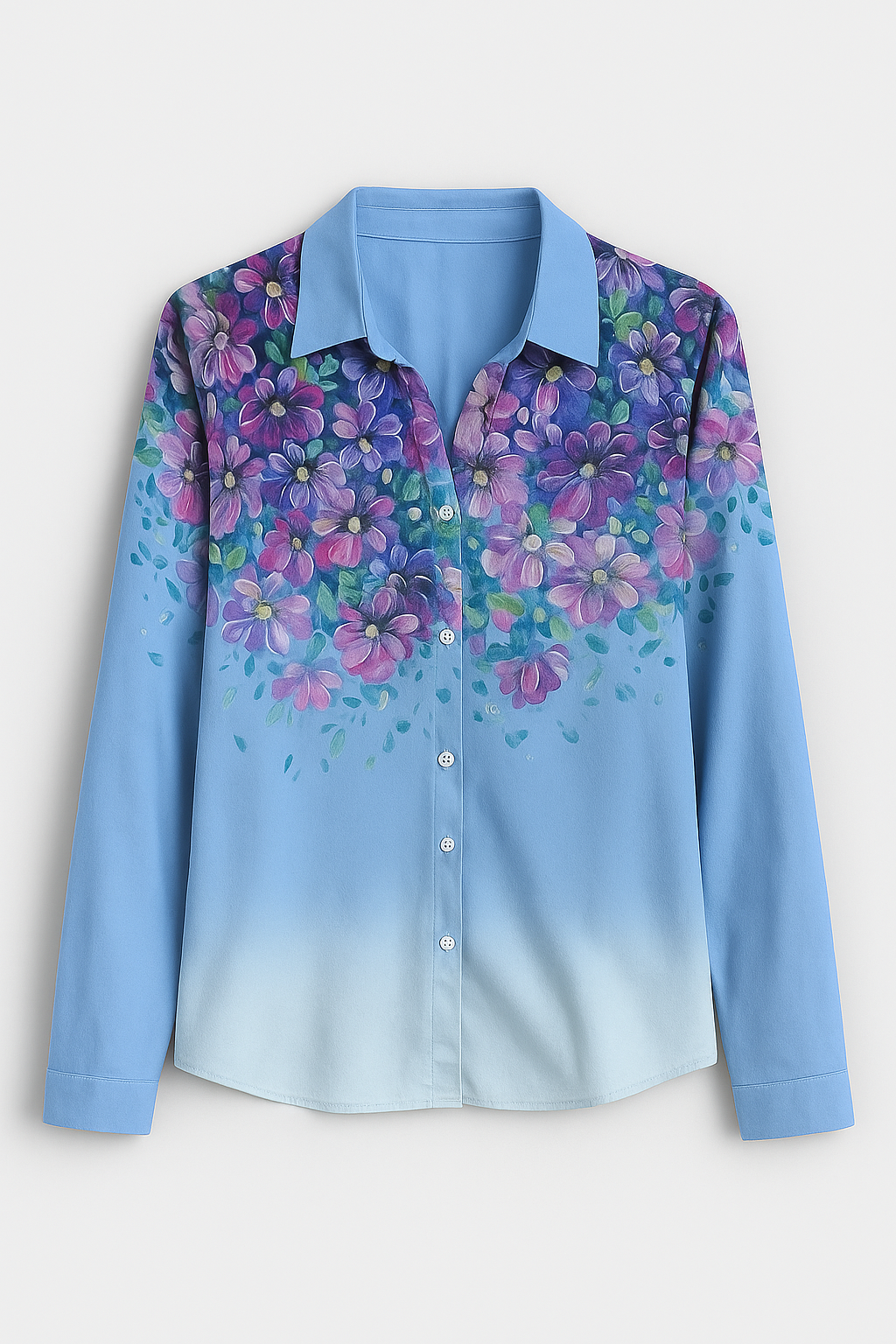Camicetta Floreale Donna Elegante con Stampa Dettagliata - Blusa Primaverile Estiva - Blau - camicetta camicetta dettagli dettagli donna floral Frauen Bluse stampa SUMMER women's top clothes - Concept Palermo