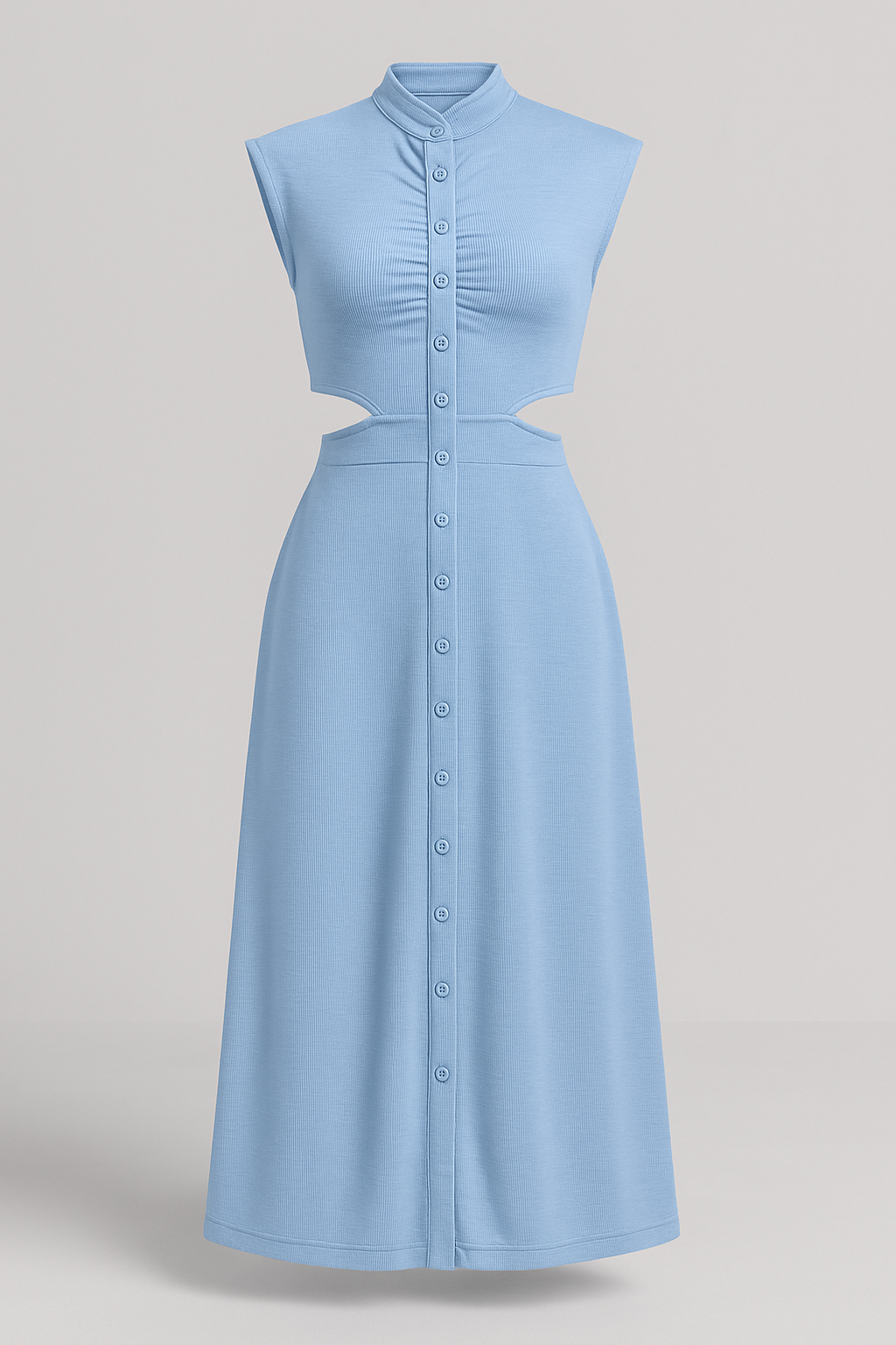 Abito con Maniche a Cappuccio Donna - Blu - abbigliamento formale abito abito con spacco abito elegante abito maniche cappuccio comfort premium design raffinato donna dresses maniche maniche a cappuccio moda moderna outfit romantico stile sofisticato tunica versatile - Concept Palermo