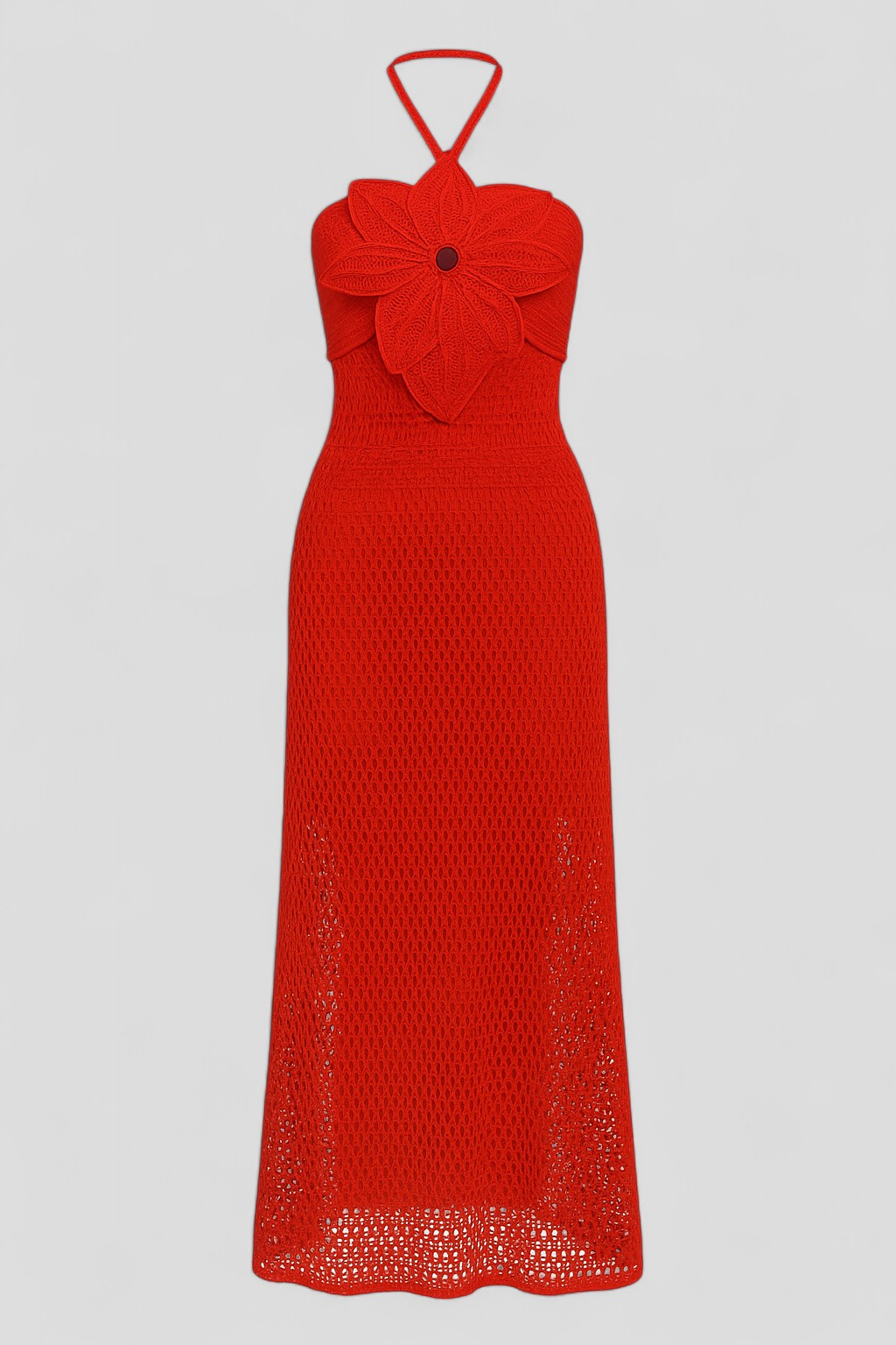 Abito da Donna con Applicazioni 3D - Rosso - abbigliamento serale abito abito con applicazioni abito donna abito elegante abito sexy applicazioni design floreale 3D donna dresses moda sofisticata tunica con scollatura americana vestito da donna vestito estivo vestito per matrimoni - Concept Palermo