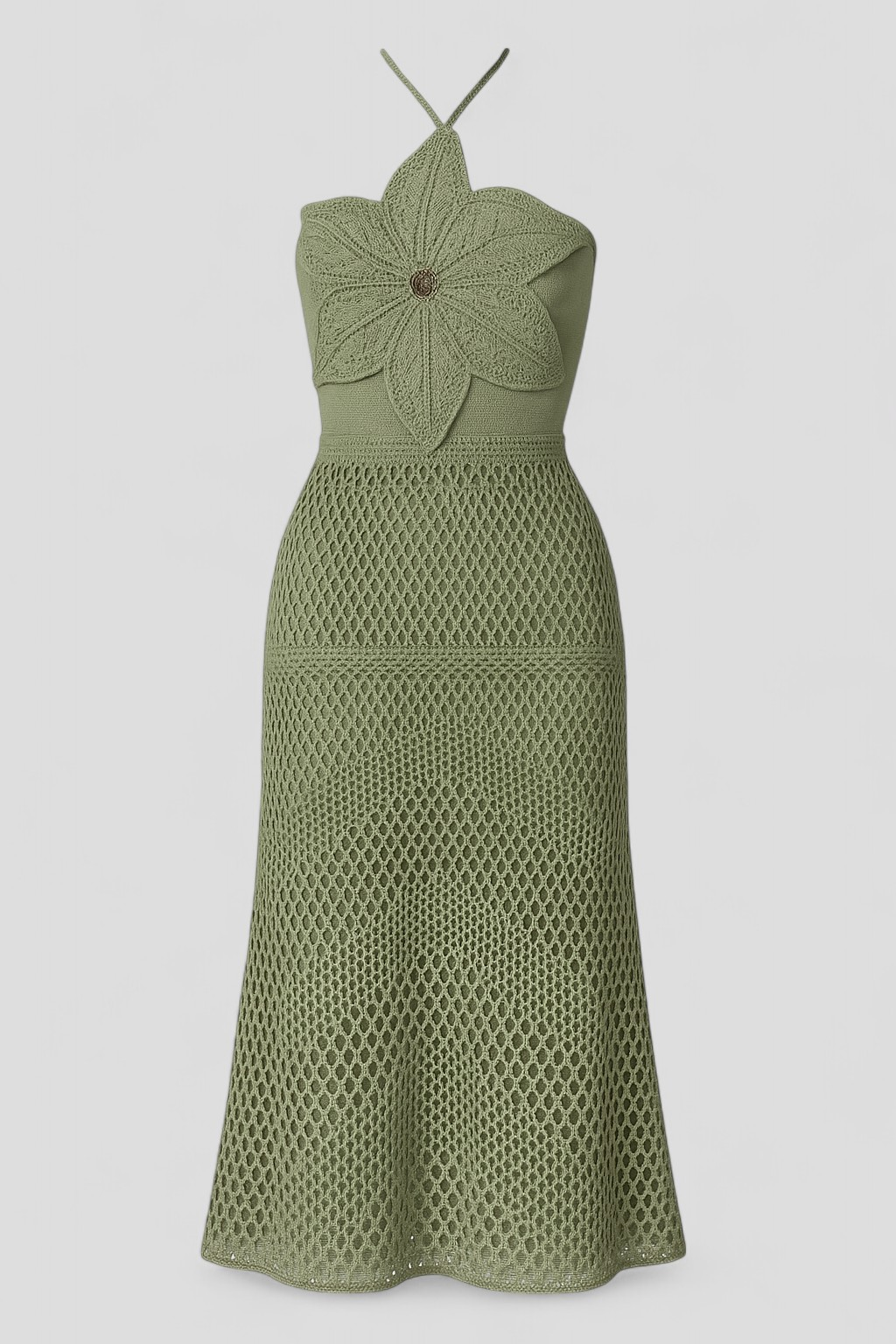 Abito da Donna con Applicazioni 3D - Verde - abbigliamento serale abito abito con applicazioni abito donna abito elegante abito sexy applicazioni design floreale 3D donna dresses moda sofisticata tunica con scollatura americana vestito da donna vestito estivo vestito per matrimoni - Concept Palermo