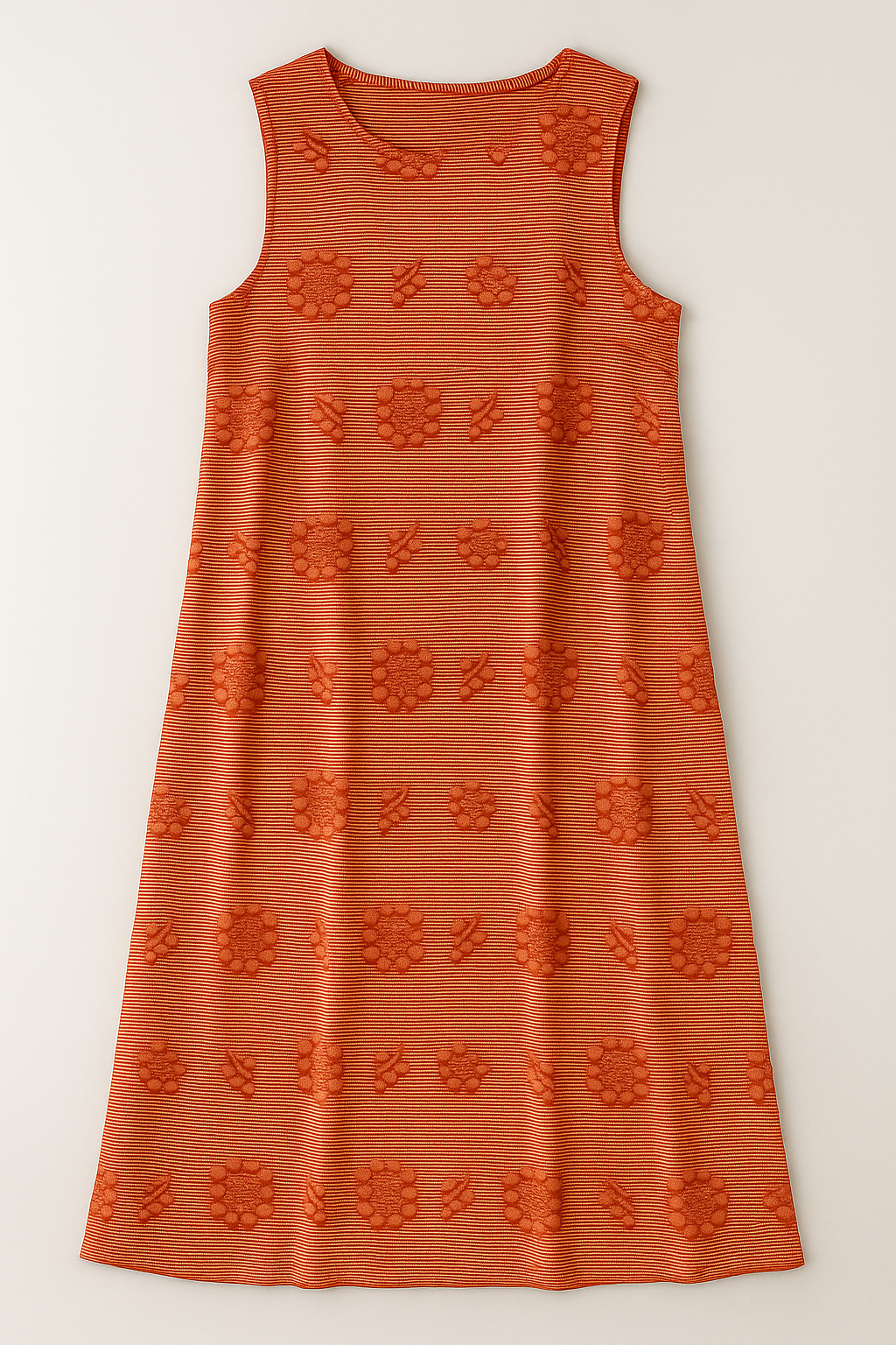 Abito Estivo Donna Casual con Tasche, Vestito Lungo Elegante Spiaggia Mare - Arancione - abbigliamento estivo abito abito con tasche abito estivo comfort quotidiano donna dresses eleganza semplice estivo lunghezza midi ricami floreali silhouette relaxed stile casual estivo tasche vestito senza maniche - Concept Palermo