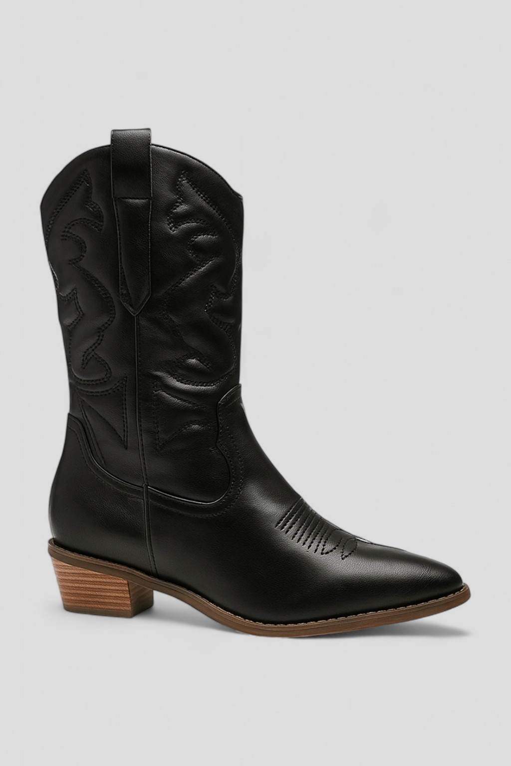 Stivali Cowboy Donna in Vera Pelle Neri - Western Eleganti e Comodi - Nero - calzature formali comfort prolungato cowboy design iconico donna fascino rustico pelle pelle di alta qualità shoes stile Western stivali stivali classici stivali cowboy stivali eleganti versatile outfit - Concept Palermo