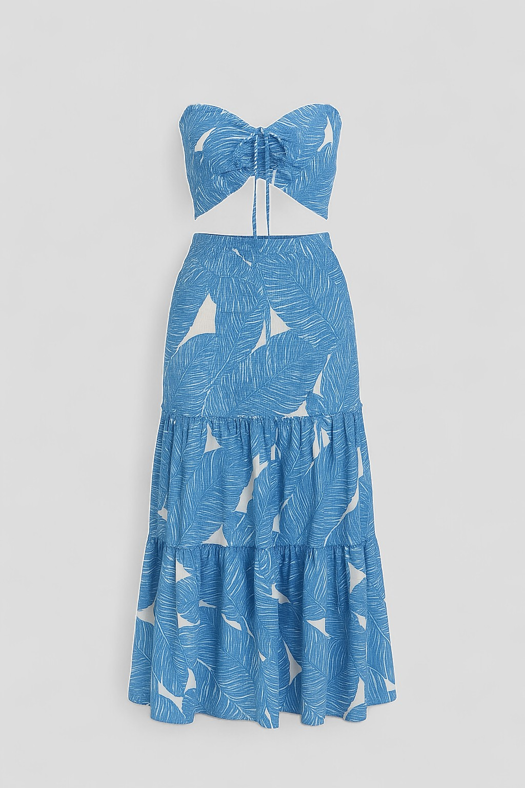 Abito Estivo Aderente con Stampa Tropicale Donna - Blu - abito Abito con Scollo Bandeau abito estivo Abito Multicolore aderente Bordo Arricciato Design Aderente donna dresses estivo Look Estivo stampa Stampa Tropicale Stile Aderente tropicale Vestito per Vacanze Vita Cinch - Concept Palermo