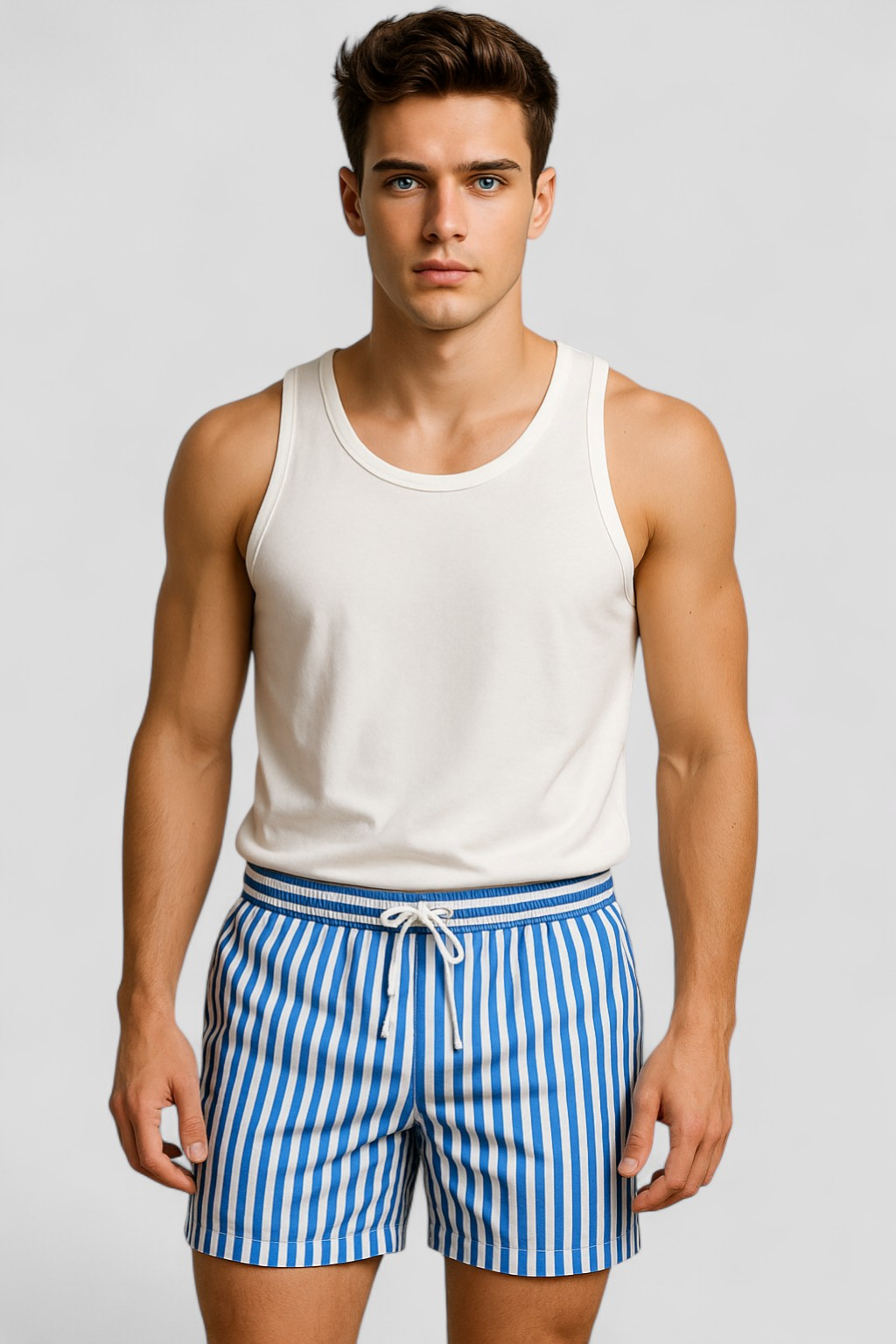 Costume Uomo Stripes Confortevole Estivo - - abbigliamento piscina confortevole costume costume uomo costumi a righe costumi da bagno uomo costumi da mare costumi da spiaggia costumi estivi estivo moda estiva shorts shorts da bagno stile marittimo stripes tessuto ad asciugatura rapida uomo - Concept Palermo