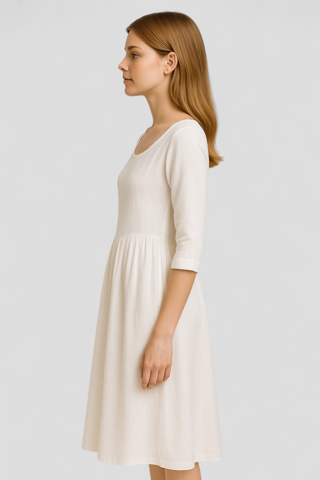 Abito Donna Estivo in Lino Comodo Cotone - - abbigliamento casual abito abito donna abito estivo abito versatile comfort cotone donna dresses estivo fashion estivo lino maniche a tre quarti scollatura quadrata stile taglie comode - Concept Palermo