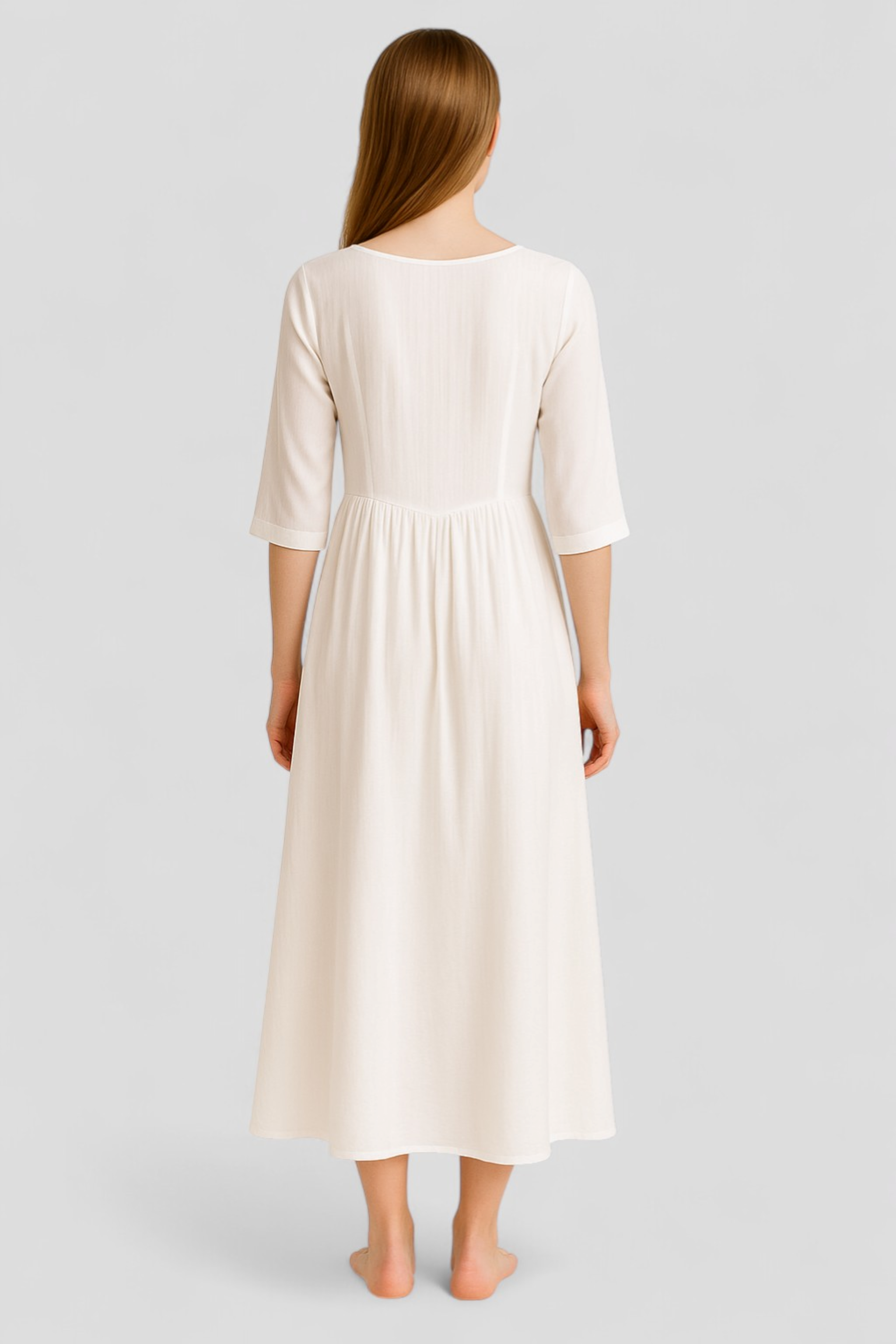 Abito Donna Estivo in Lino Comodo Cotone - - abbigliamento casual abito abito donna abito estivo abito versatile comfort cotone donna dresses estivo fashion estivo lino maniche a tre quarti scollatura quadrata stile taglie comode - Concept Palermo