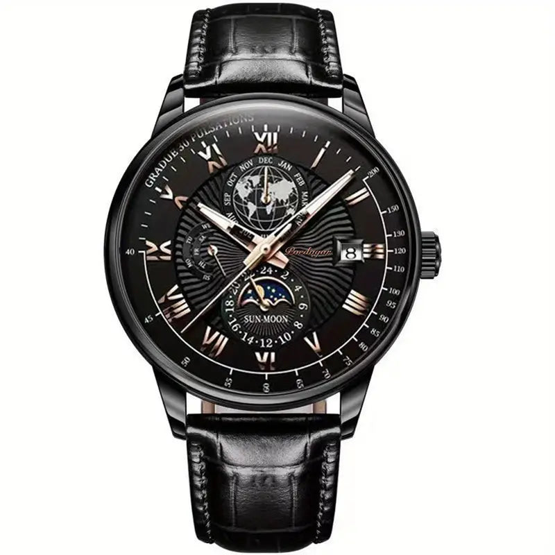 PhaseClock - orologi meccanici da uomo con un tocco di lusso - Nero Nero - accessoires horloges meccanici orologi phaseclock tocco uomo watches - Concept Palermo