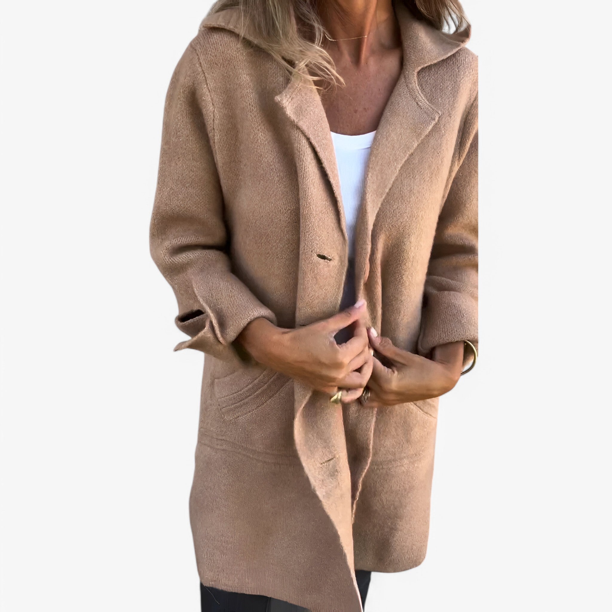 Giacca di Lana da Donna Elegante - Calda e Morbida, Vari Colori e Taglie - Cachi - alla blazer calda Coat giacca giacca lana lana moda WOMEN women's coats & jackets - Concept Palermo