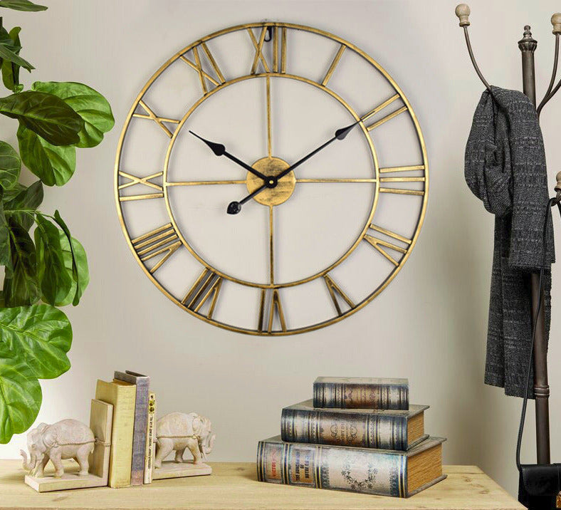 Grande orologio da parete retrò in ferro - - ferro home & garden orologio orologio parete parete retr wall clocks - Concept Palermo