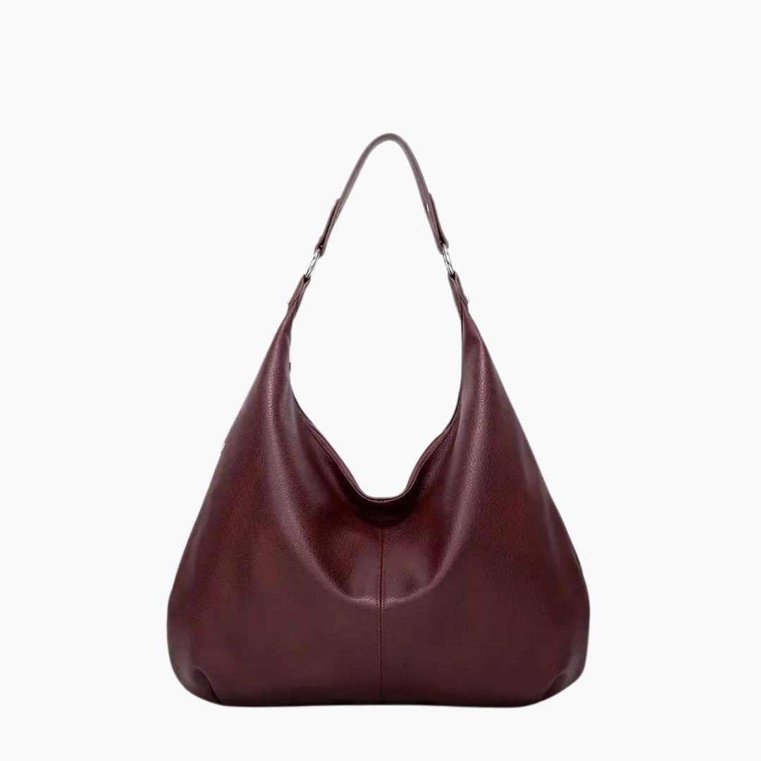 Borsa Hobo Donna Grande in Pelle Vegana Nera con Tracolla Regolabile - Vino rosso - Bags borsa borsa hobo donna hobo Leather Bag pelle vegana women bags - Concept Palermo