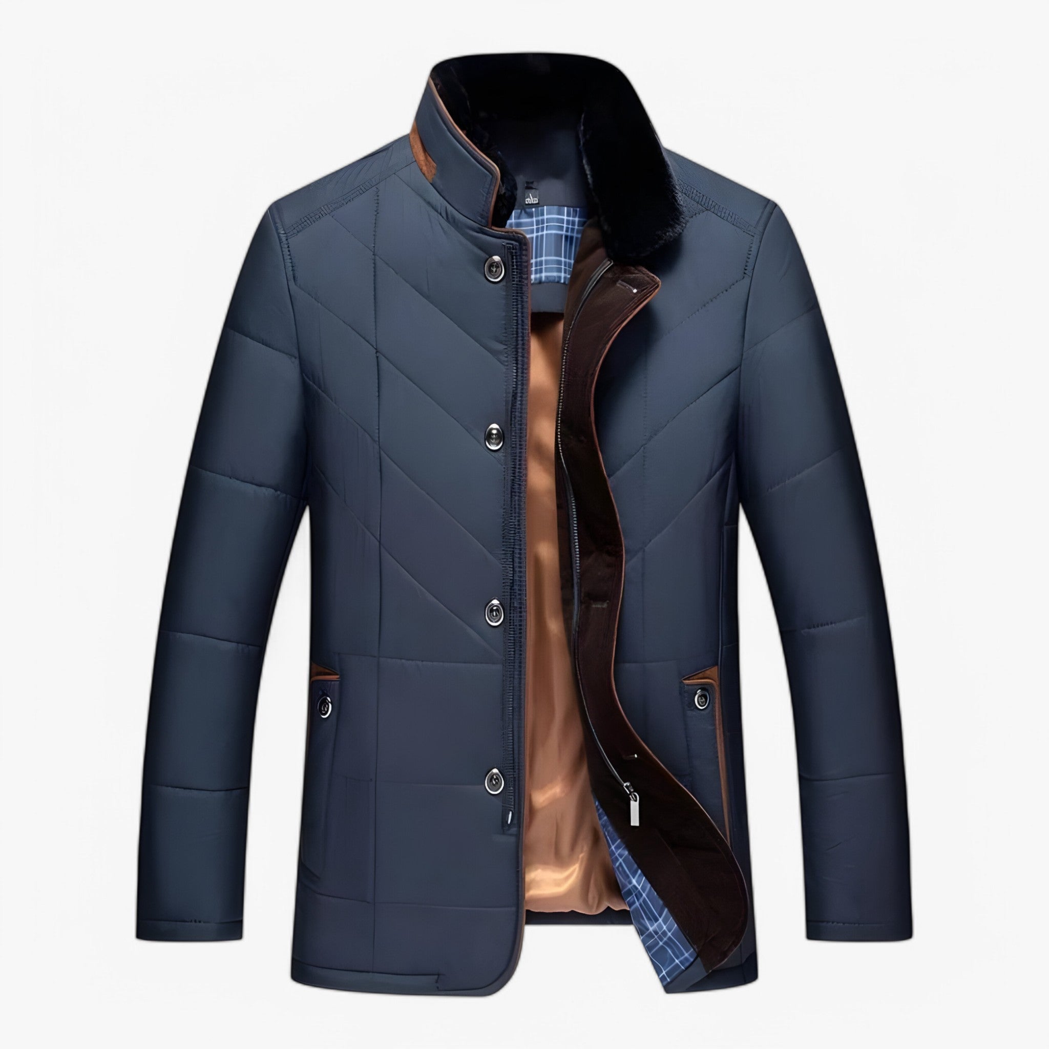 Giacca Uomo Nera Elegante in Tessuto Tecnico Termico - Blu - giacca giacca uomo men's coats & jackets tecnico termica tessuto uomo - Concept Palermo
