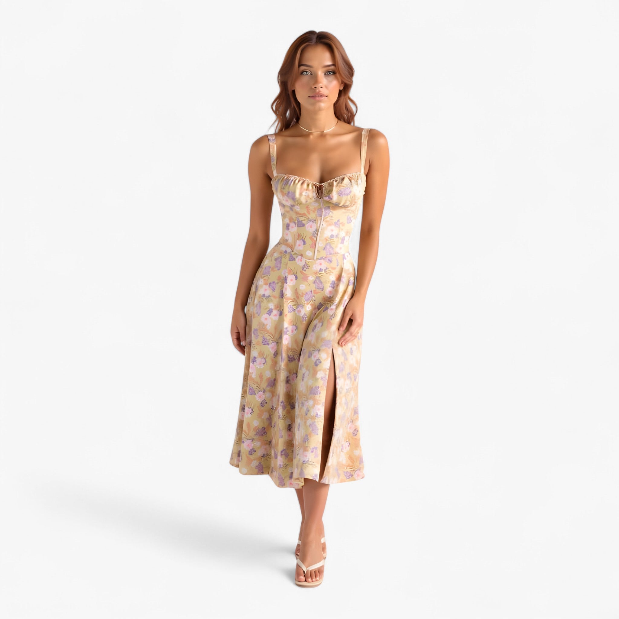 Vestito Donna Viscosa Blu Notte Elegante e Comodo - Giallo - breathable dresses casual dresses donna dresses female dress notte vestito vestito donna viscosa - Concept Palermo