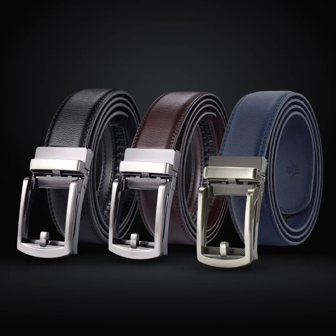 Cintura Uomo Senza Buchi Regolabile in Pelle Nera - Misura Unica - - Belts belts for men buchi cintura cintura regolabile Mens belt regolabile uomo - Concept Palermo