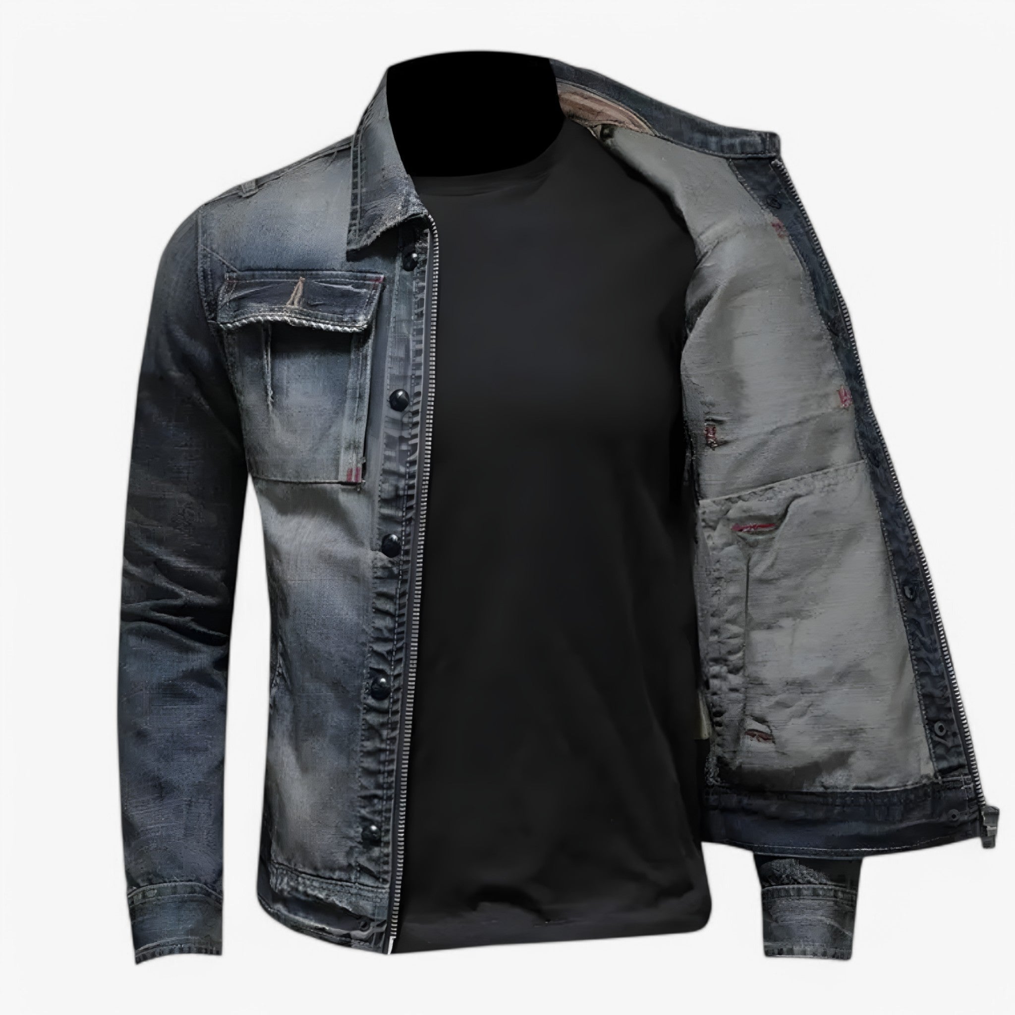 Giacca Uomo Denim Blu Classica Versatile - - 121 classica denim giacca giacca uomo men's coats & jackets uomo versatile - Concept Palermo