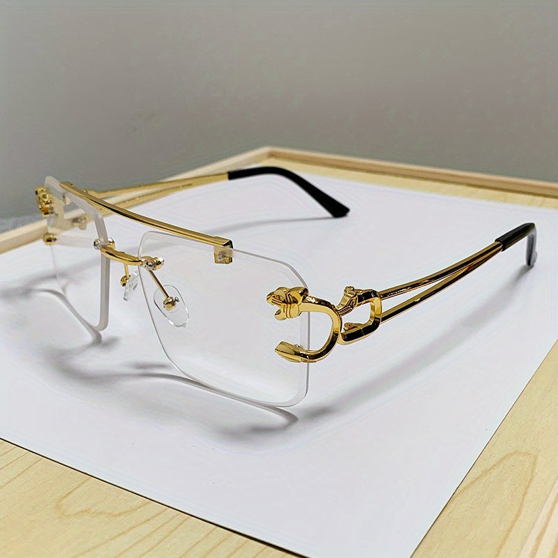Occhiali da Sole Uomo Quadrati Oro Senza Montatura, Eleganti e alla Moda - Bianco - alla Fashion Sunglasses moda montatura occhiali paio paio occhiali quadrati sole Sunglasses - Concept Palermo