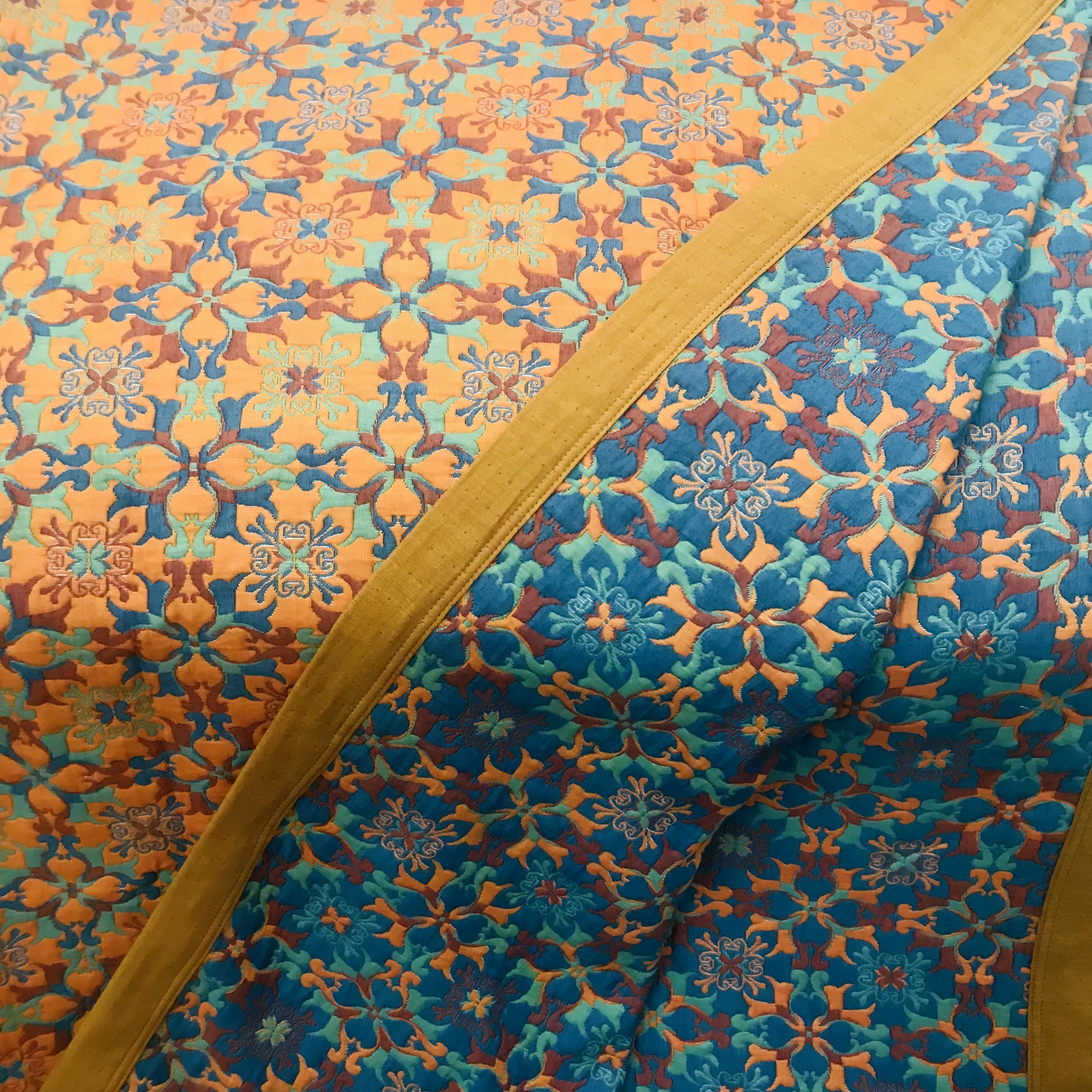Quilt in cotone a sei strati con motivo arancione e blu - - Blanket comforter cotone home & garden motivo quilt quilt cotone quilts strati - Concept Palermo