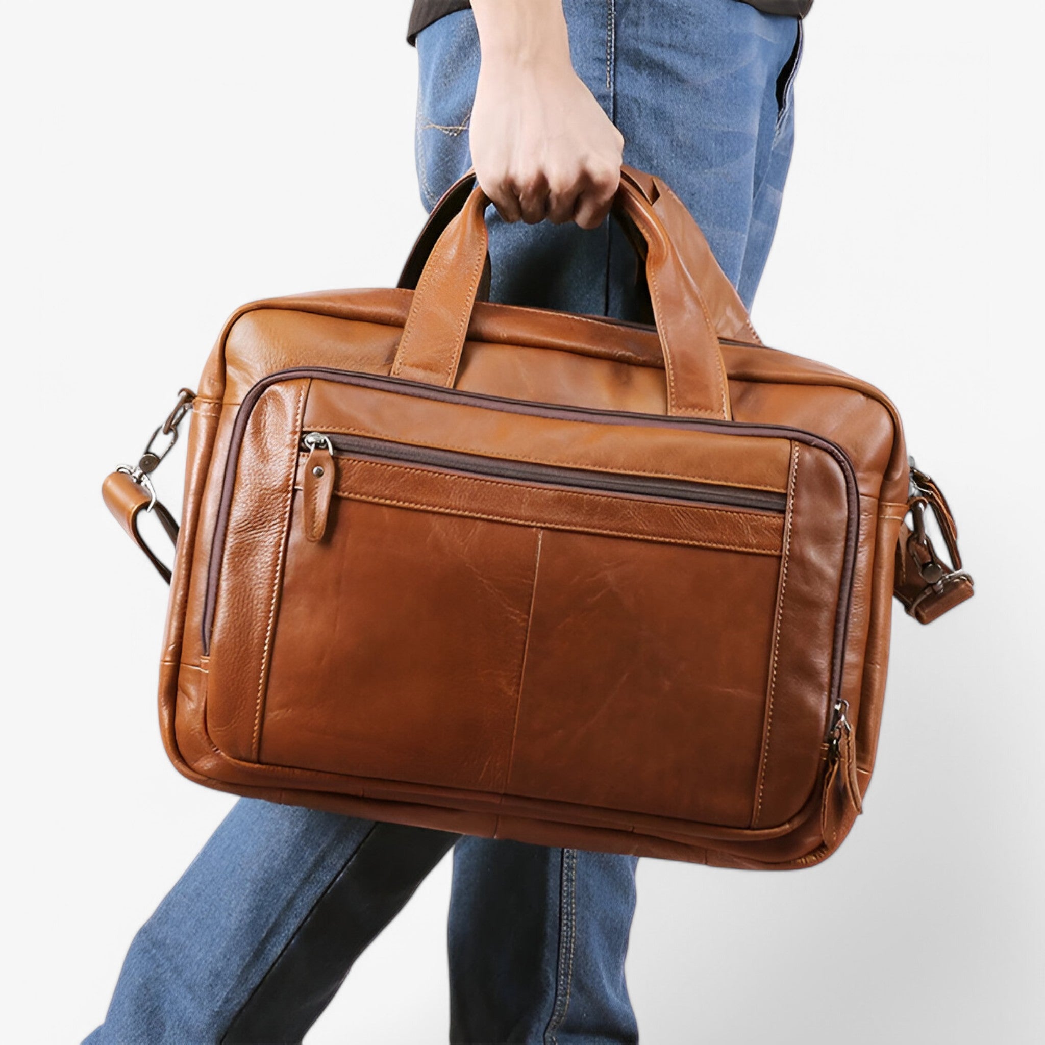 Borsa per Laptop in Pelle con Tracolla Uomo - - accessoires bags borsa borsa laptop laptop pelle tassen tracolla uomo - Concept Palermo