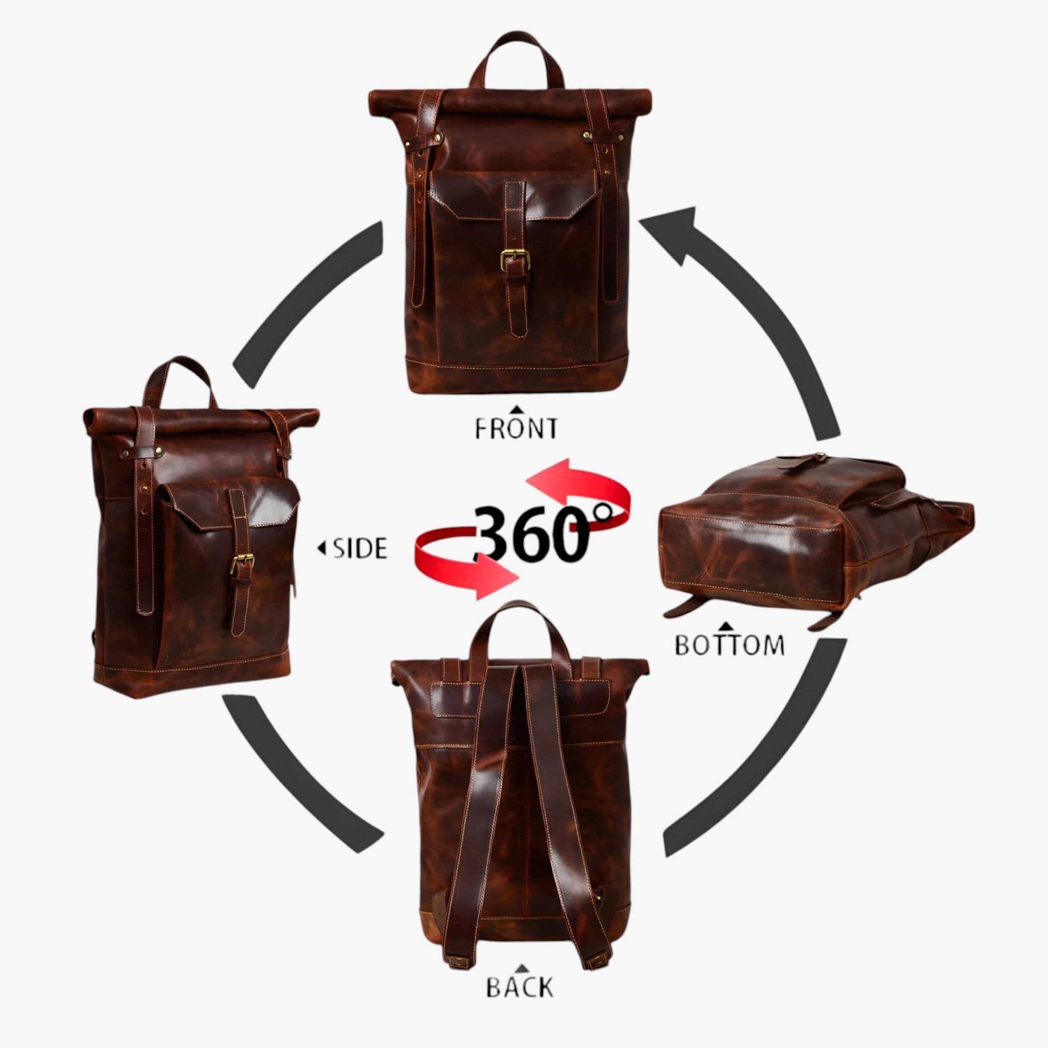 Zaino Roll-Top marrone Saddleback - - accessoires bags roll saddleback tassen zaino zaino roll - Concept Palermo