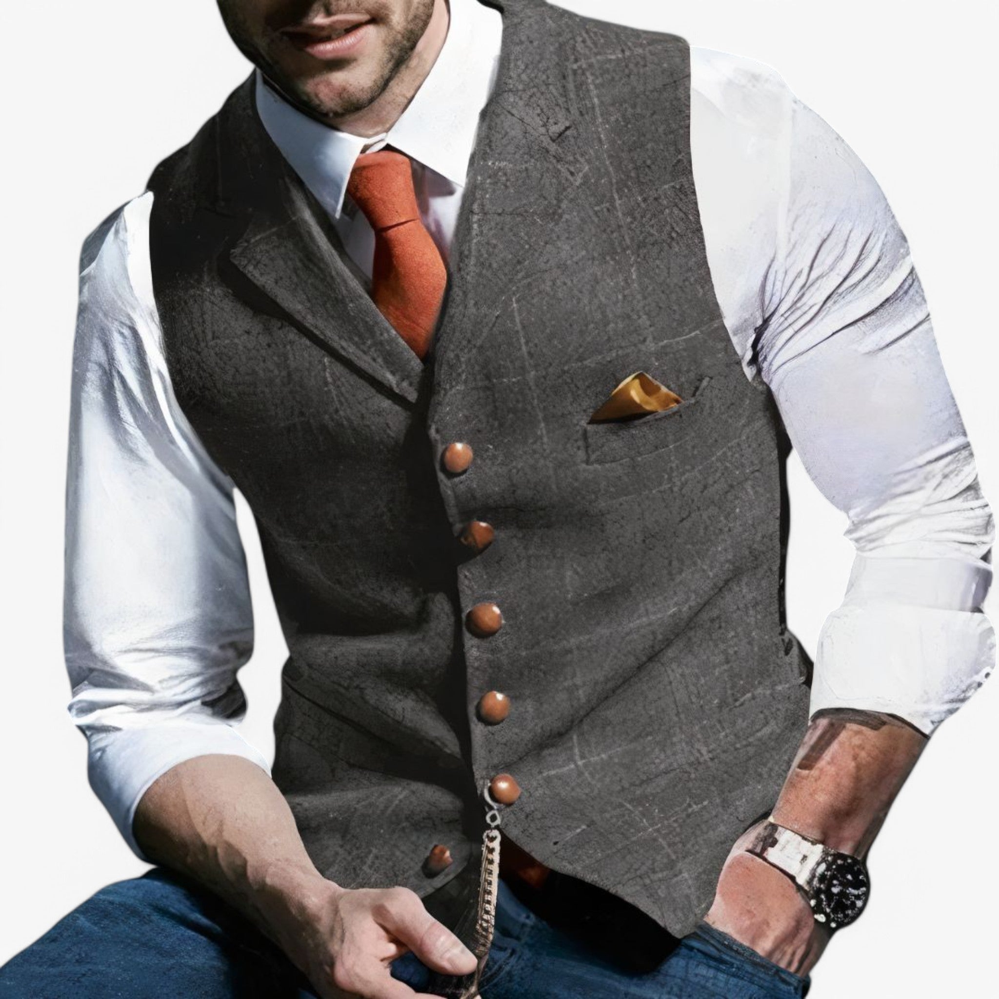 Gilet Uomo Elegante Casual, Smanicato Leggero Multitasche per Lavoro e Tempo Libero - Grigio - gilet gilet uomo men's top clothes tempo uomo - Concept Palermo