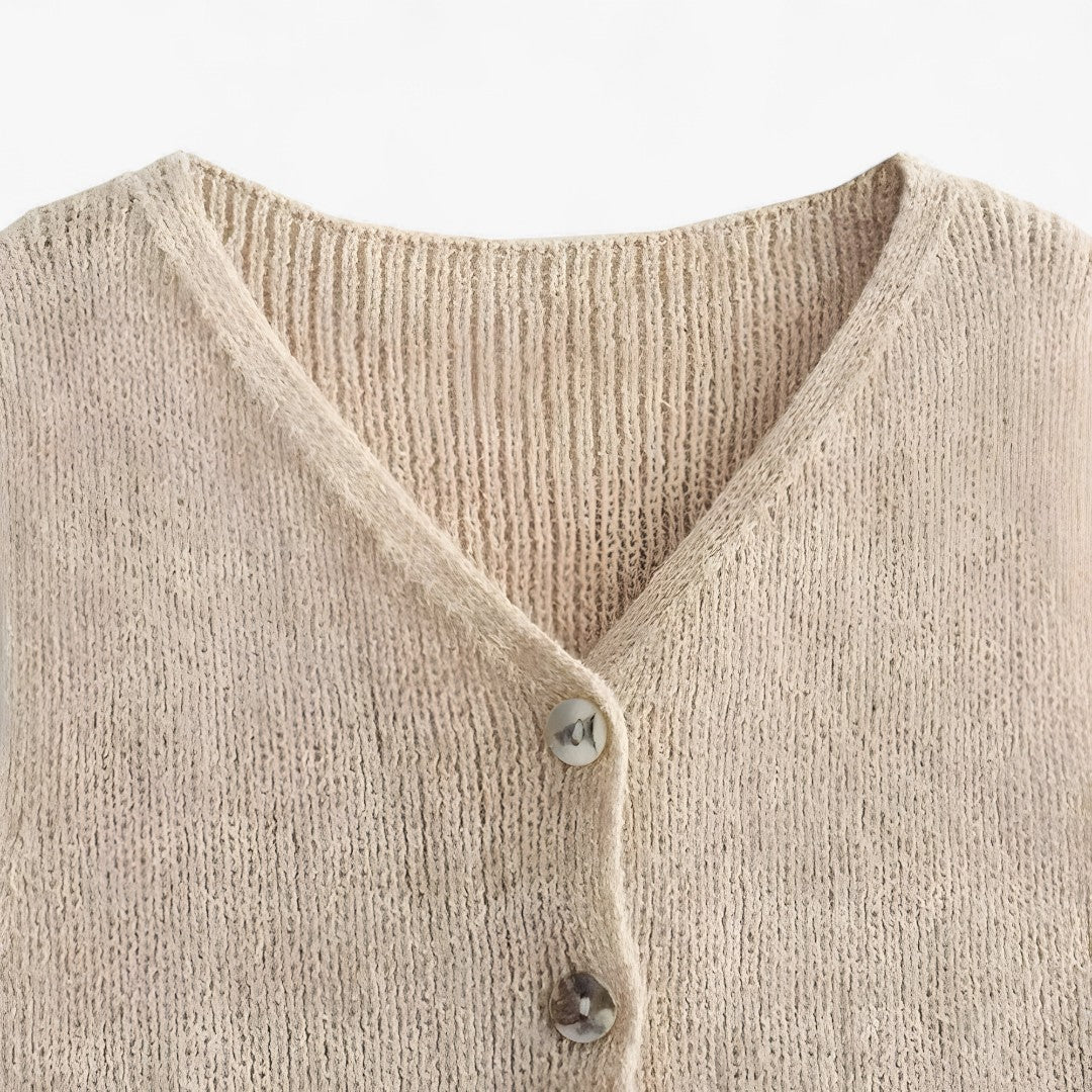 Gilet in maglia beige Donna - - donna gilet gilet maglia maglia vests women's top clothes - Concept Palermo