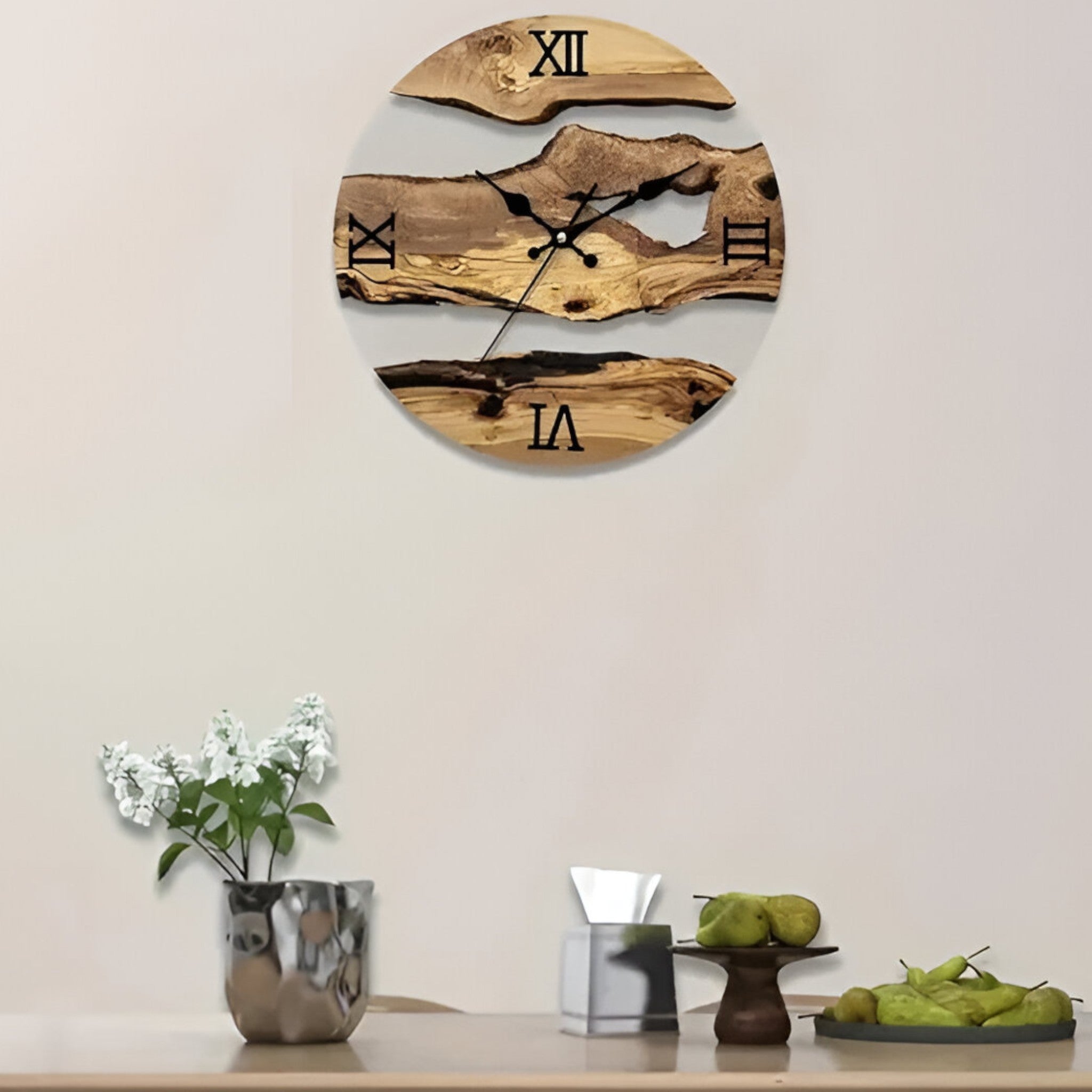 Orologio da parete minimalista in legno per uomo, ideale per arredare il soggiorno o l'ufficio - - accenti legno minimalista orologio orologio parete P277 parete uomo wall clock wall clocks - Concept Palermo