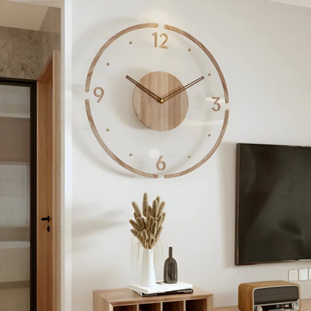 Horloge Murale de 30 Cm au Design Moderne, en Acrylique et Bois - - acrylique bois cross-from-marche-lino-15835938062685 design horloge horloge murale murale New-google P020 - Concept Palermo