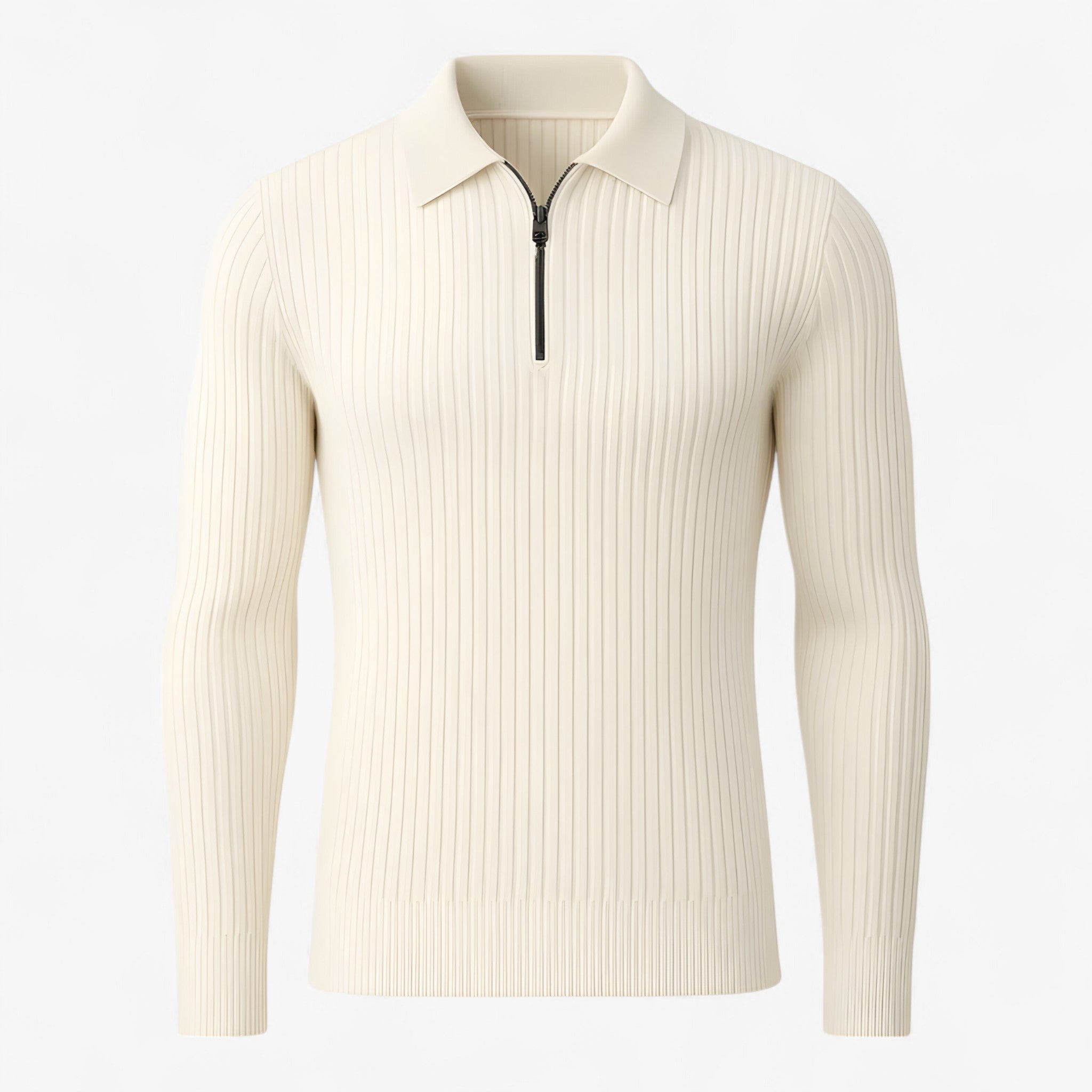 Maglione in Merino a Mezzo Zip Lana Uomo - Bianco M - jerry - maglione in merino a mezzo zip - €25 lana maglione maglione merino merino mezzo uomo - Concept Palermo