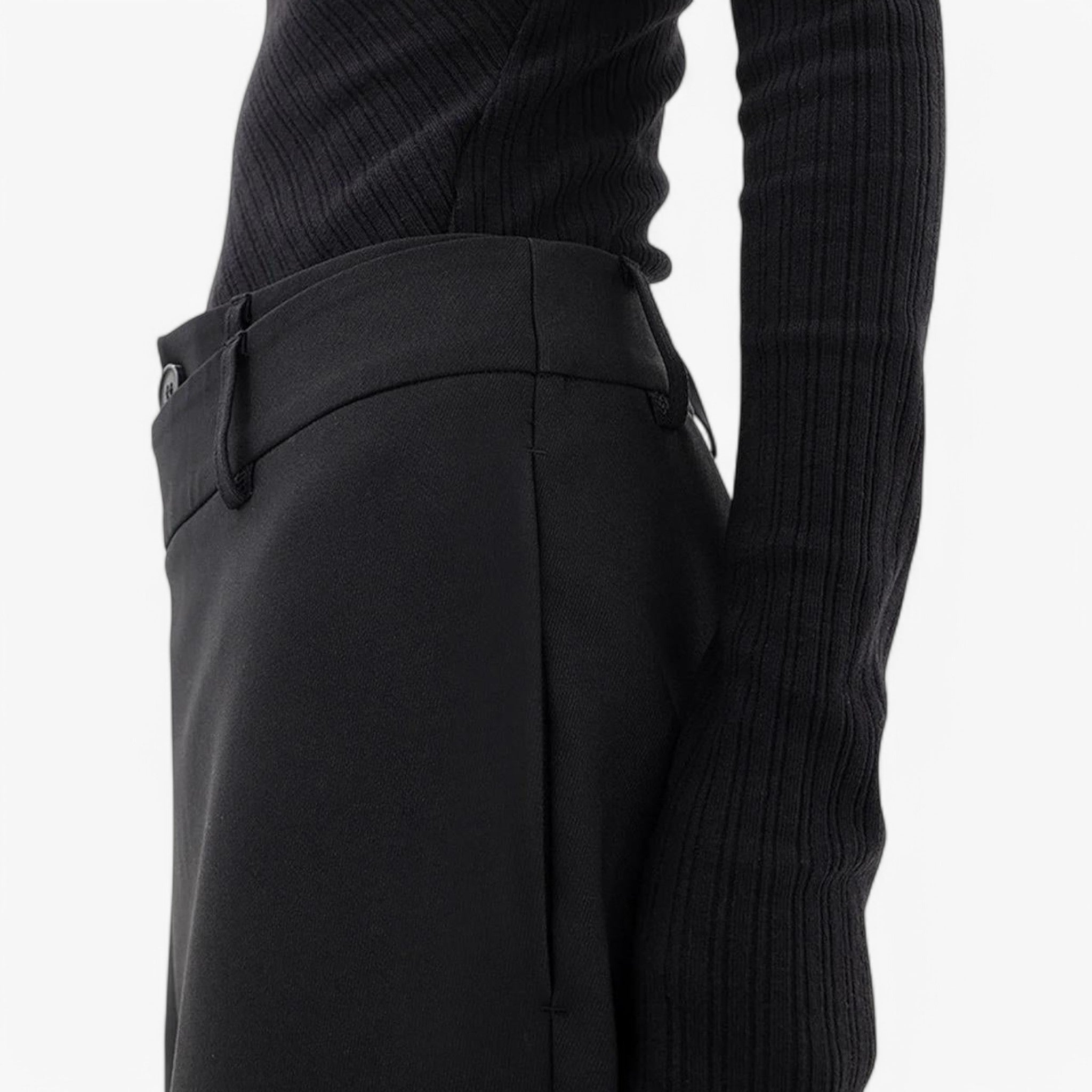Pantaloni Baggy Moderni Unisex in Cotone Nero con Vita Alta - - baggy moderni pantaloni pantaloni baggy pants - Concept Palermo
