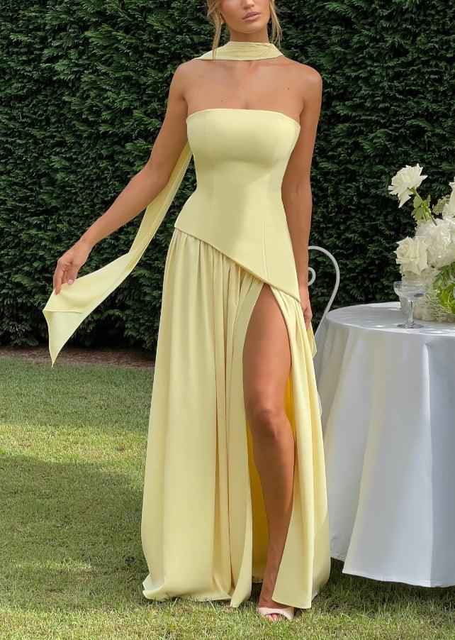 Robe longue fluide fendue femme - Élégante, confortable, sans bretelles avec ruban - - 202505 BEST202507 BEST202509 bretelles Casual Dresses cross-from-marche-lino-15834377748829 Dresses détail femme fente latérale Maxi Dresses New-google Party Dresses robe robe femme ruban SALE Vacation Dresses Wedding Guest Dresses WHZ XH25 - Concept Palermo