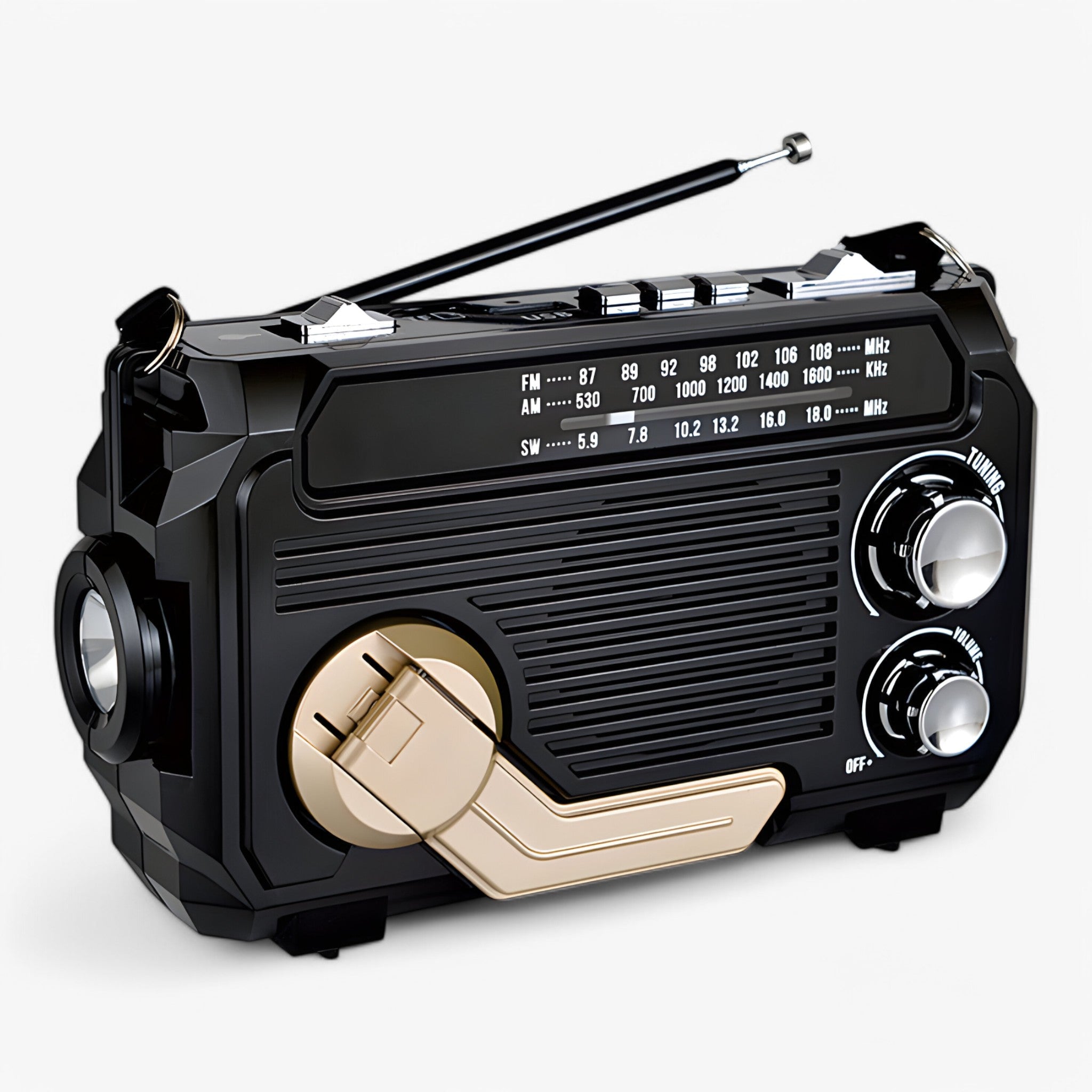 Radio Solare Multifunzione Uomo con Torcia e Power Bank Integrato - Nero (Quasi esaurito) - duurzaam gadgets multifunzionale radio radio solare solar solare uomo - Concept Palermo