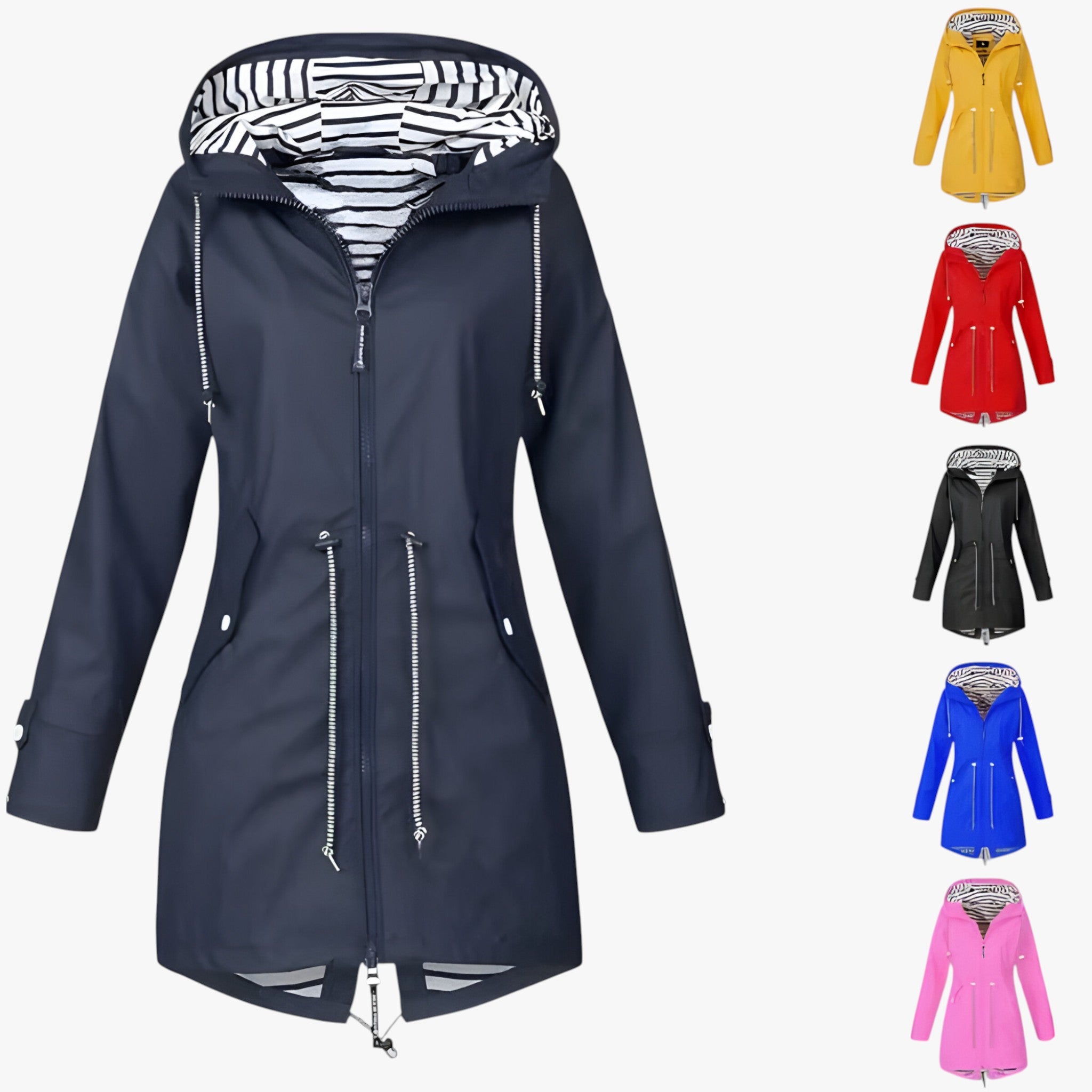 Vestibilità regolabile con fodera del cappuccio a righe - - cappuccio Damen fodera regolabile righe spring summer vestibilità vestibilità regolabile women Women fashion women's coats & jackets - Concept Palermo