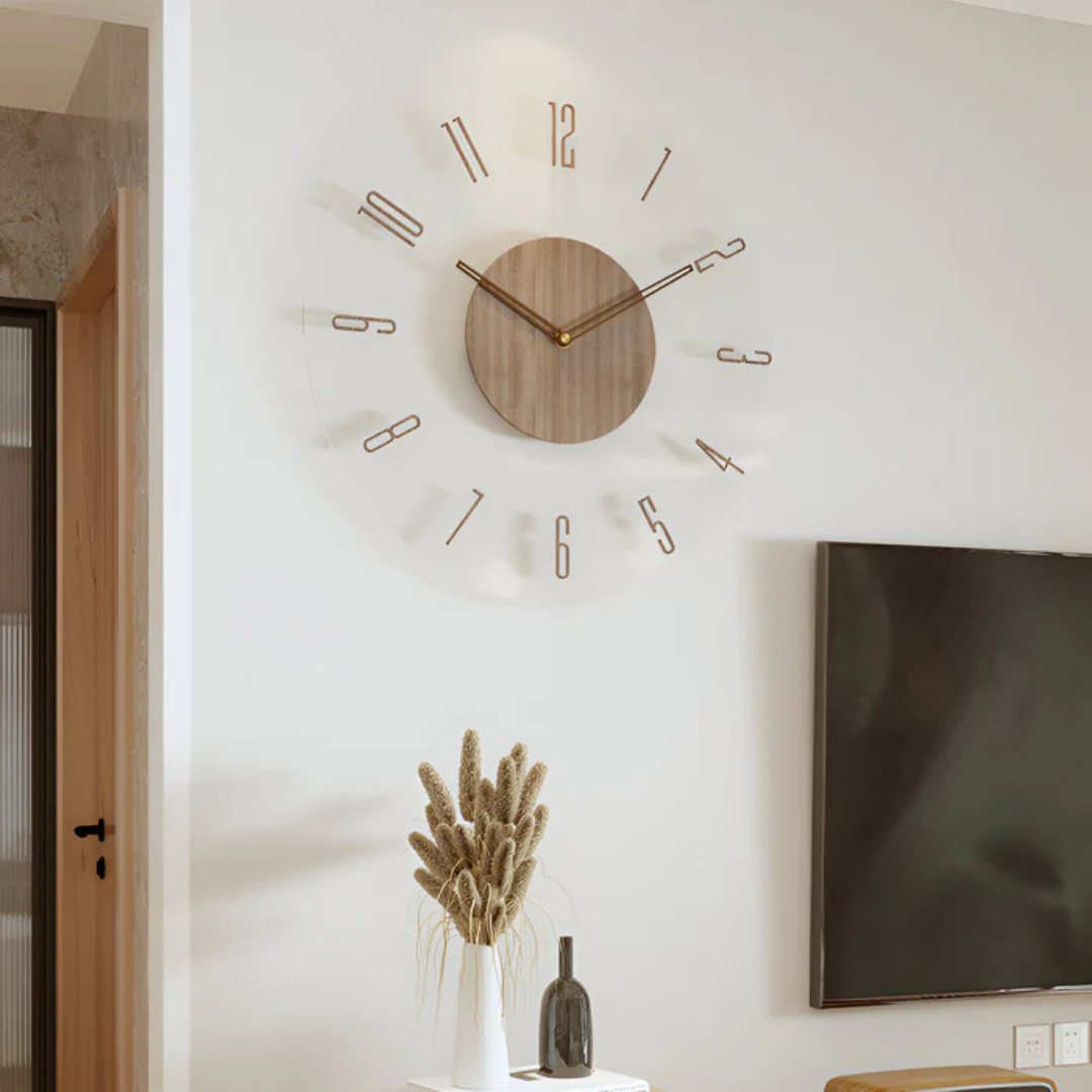Horloge Murale de 30 Cm au Design Moderne, en Acrylique et Bois - B - acrylique bois cross-from-marche-lino-15835938062685 design horloge horloge murale murale New-google P020 - Concept Palermo
