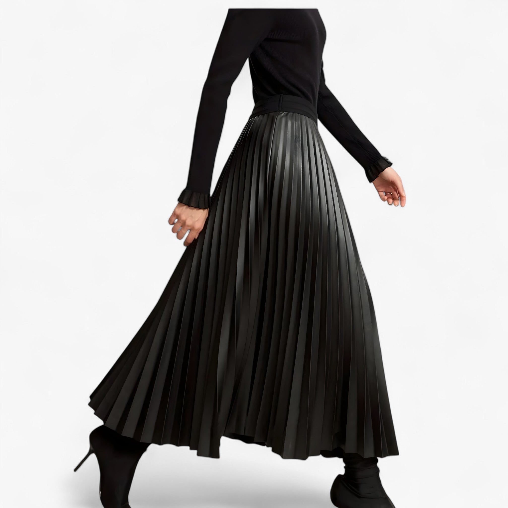 Gonna in Pelle Plissettata Donna - - donna gonna gonna pelle MYLA_NEW pelle plissettata Skirt women's top clothes - Concept Palermo