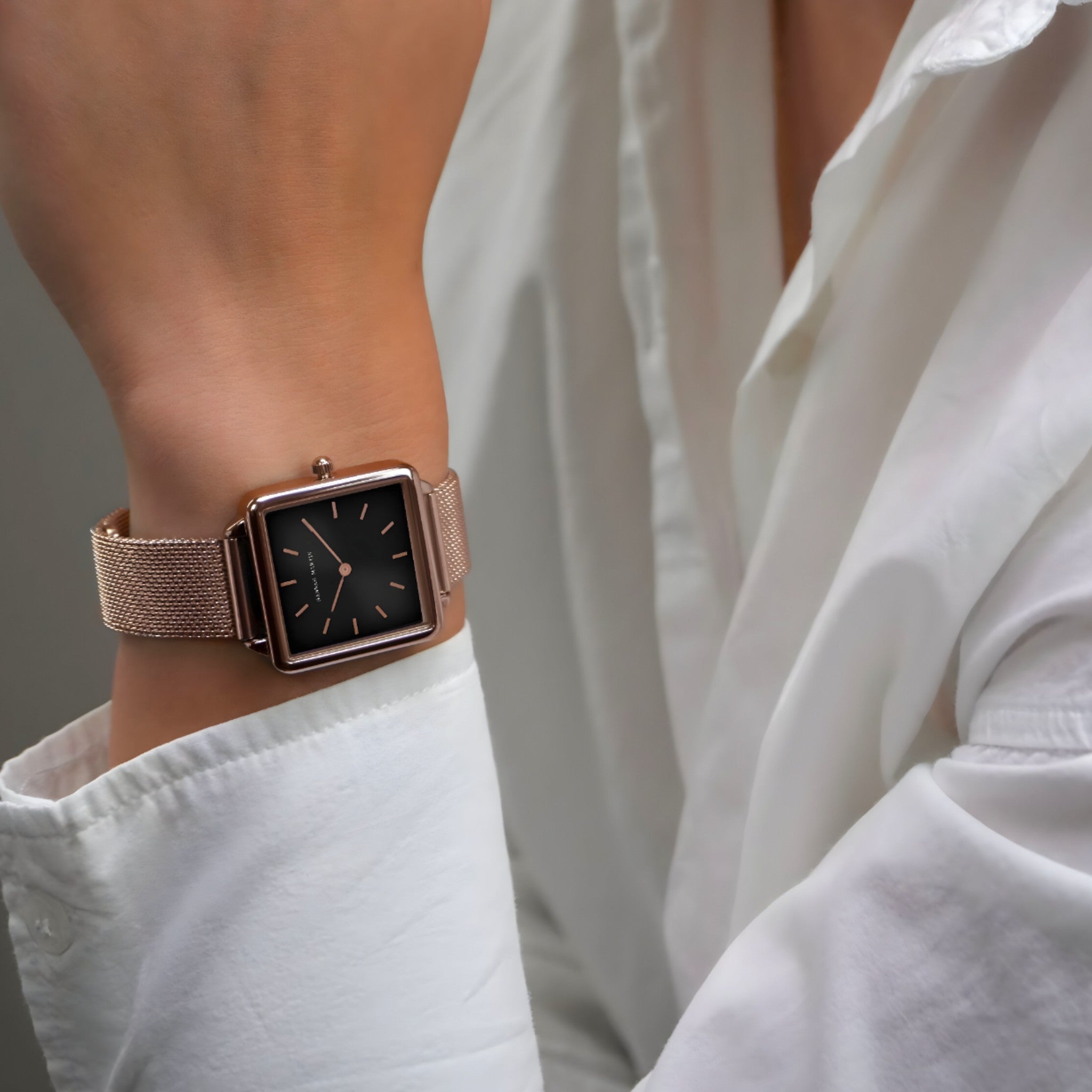 Orologio quadrato in oro rosa - Bracciale in maglia alla moda Uomo - - alla bracciale maglia moda orologio orologio quadrato quadrato rdy shop uomo - Concept Palermo