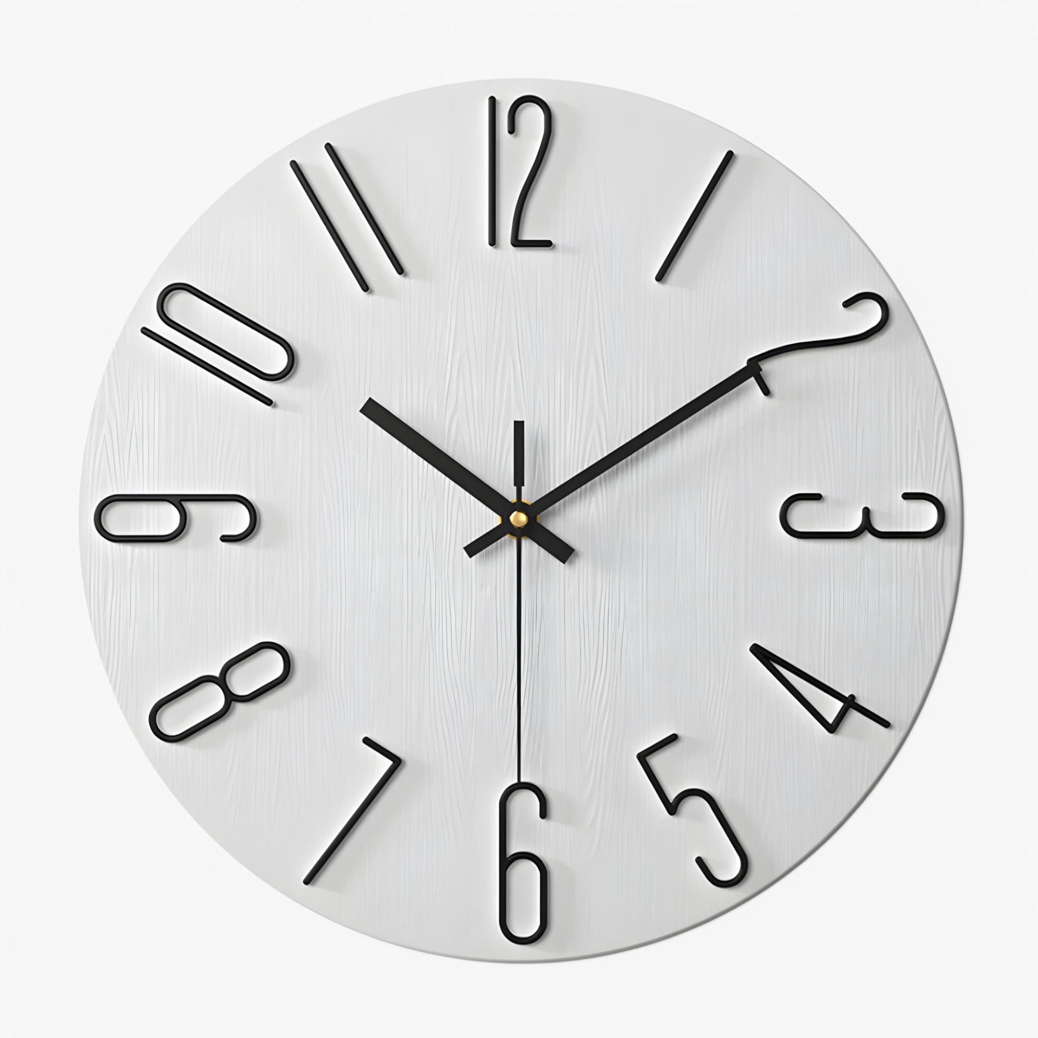 Orologio da Parete Moderno Silenzioso Design Uomo, Grande 60cm, Nero Metallo - Bianco - orologio orologio parete P254 parete uomo wall clocks - Concept Palermo